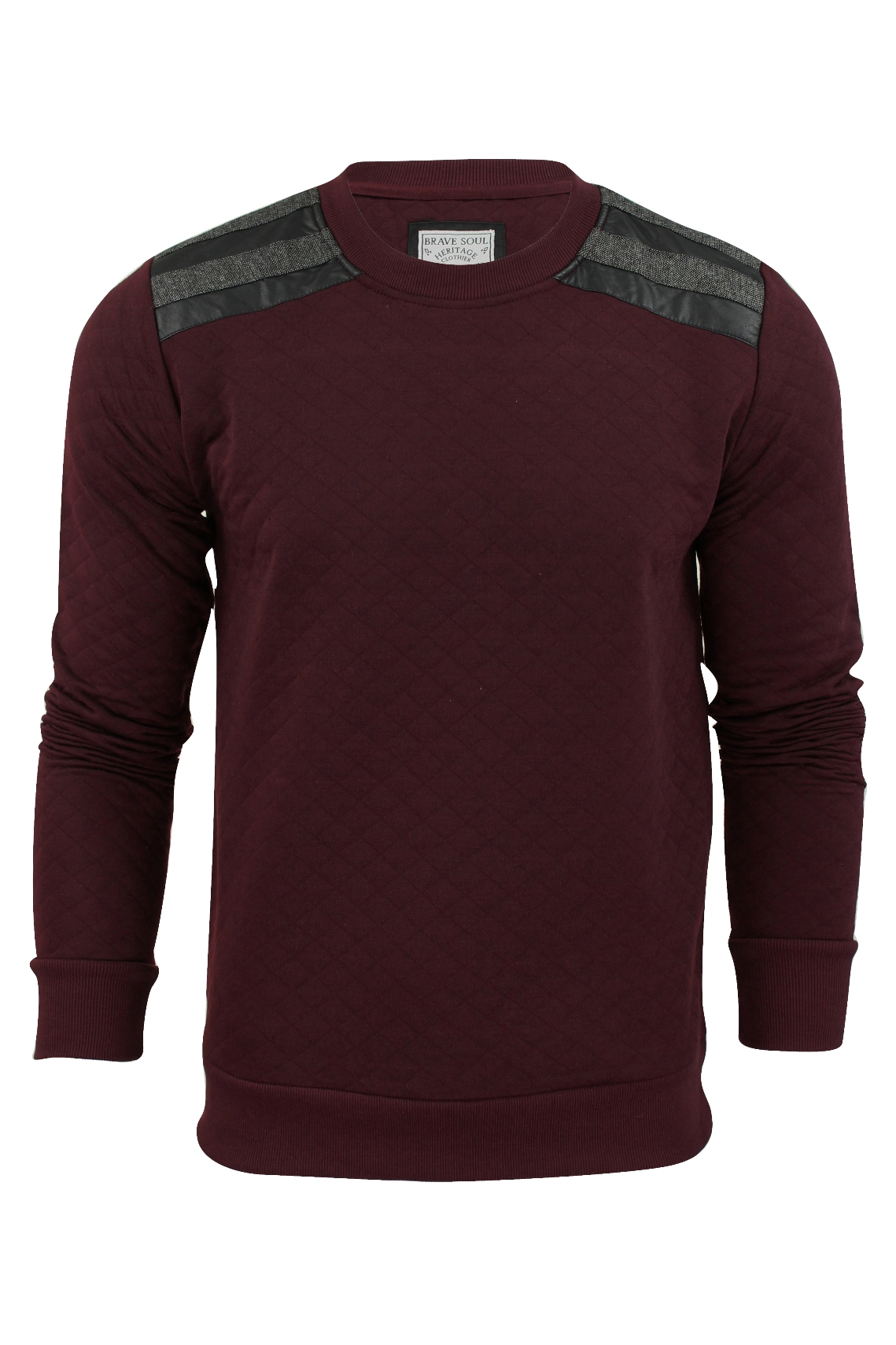 Mens Sweatshirt/ Jumper by Brave Soul 'Nadiu' Quilted Diamond Pattern