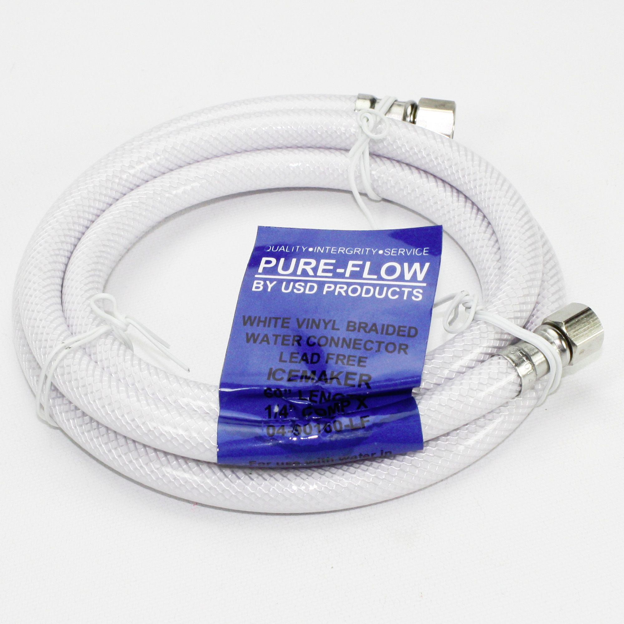 White Vinyl Braided Water Line 5' Length 1/4" Connection eBay