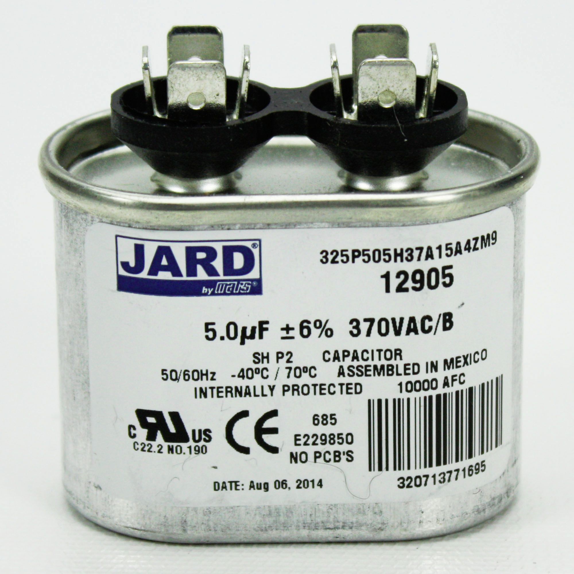 12905 JARD MARS Motor Run Capacitor 5.0 MFD 370VAC Oval eBay