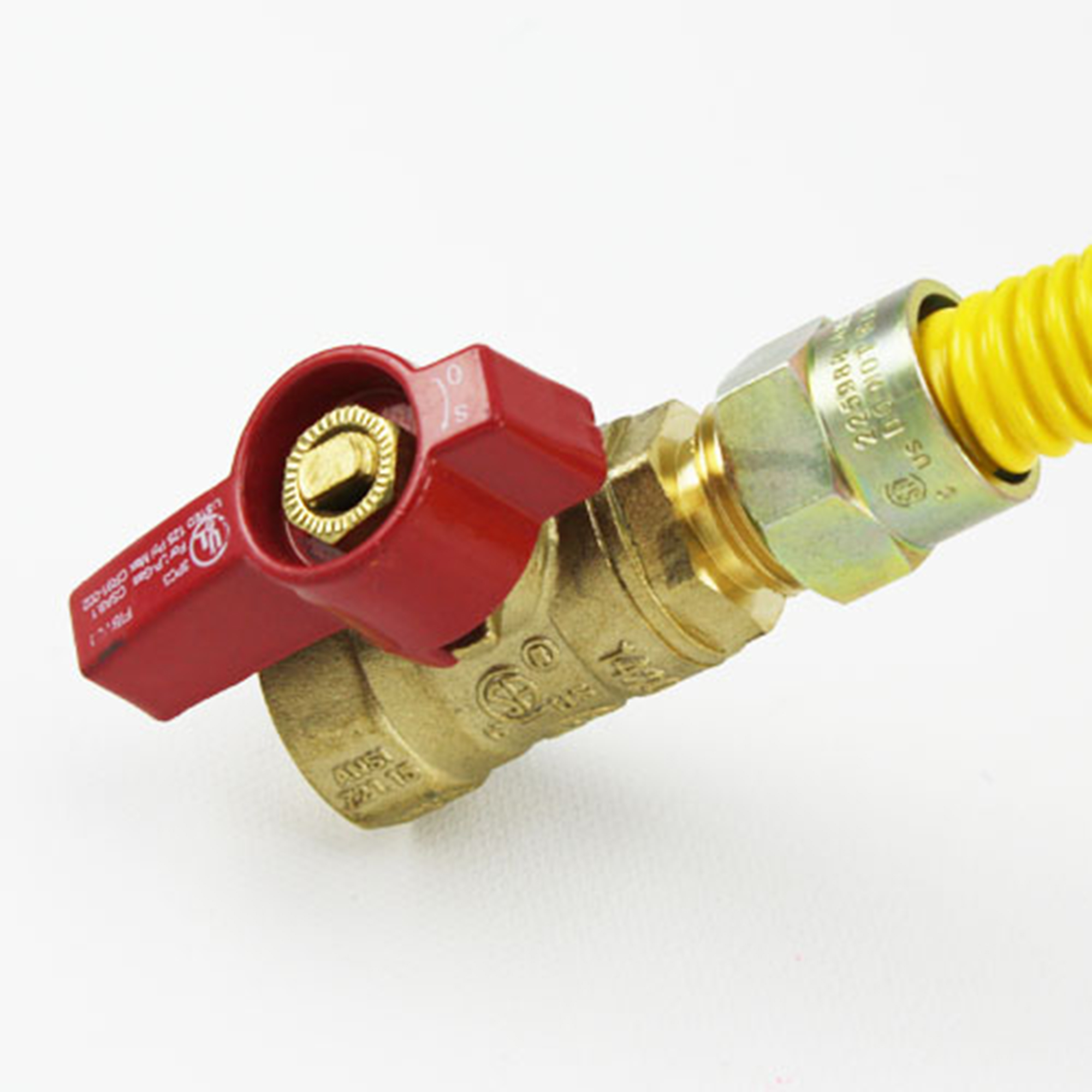 60" Flexible Stainless Steel Gas Line With Shut Off 1/2" OD 1/2 MIP x 1