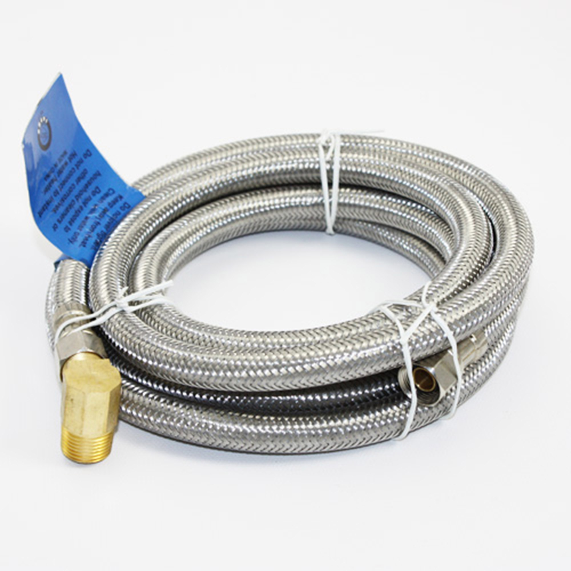 Dishwasher 8' Stainless Steel Water Supply Line and Plumbing Elbow for