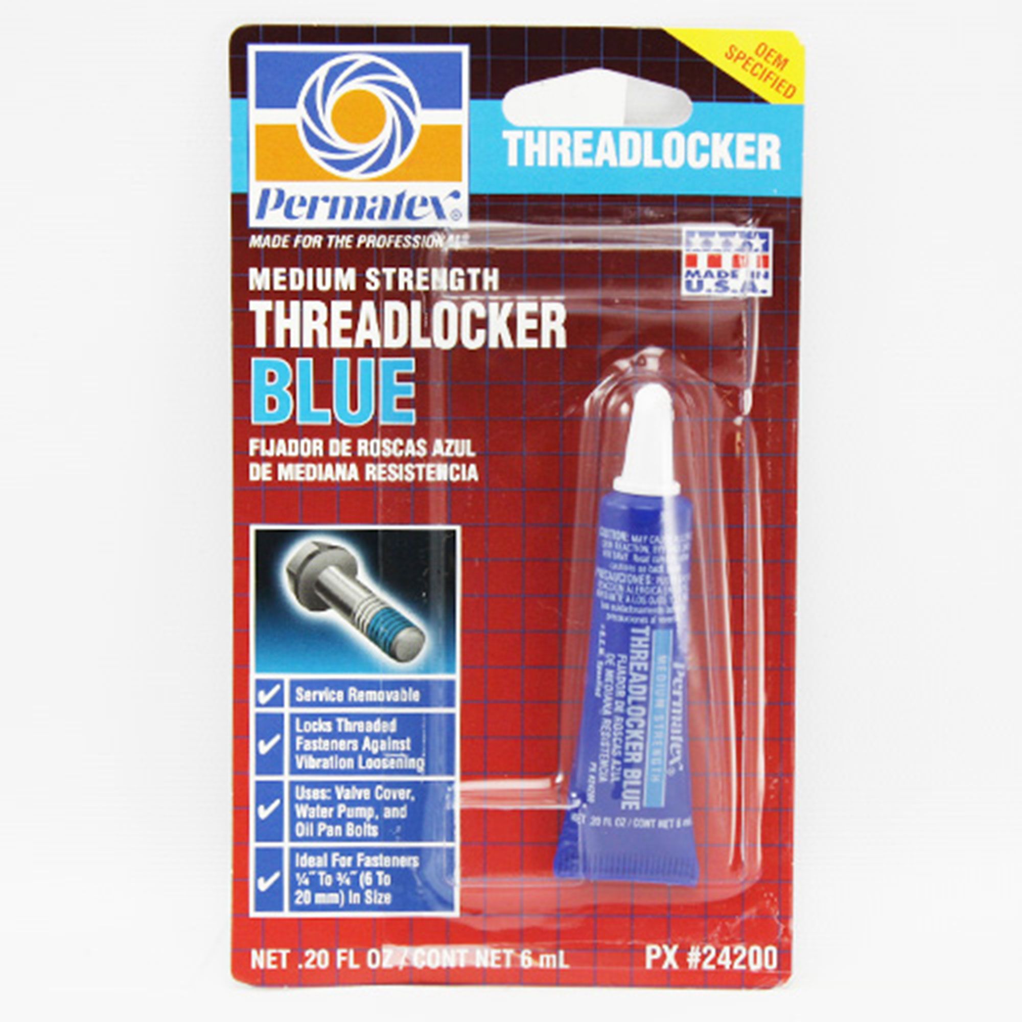 Permatex Threadlocker 24200 Medium Strength Threadlocker Blue eBay