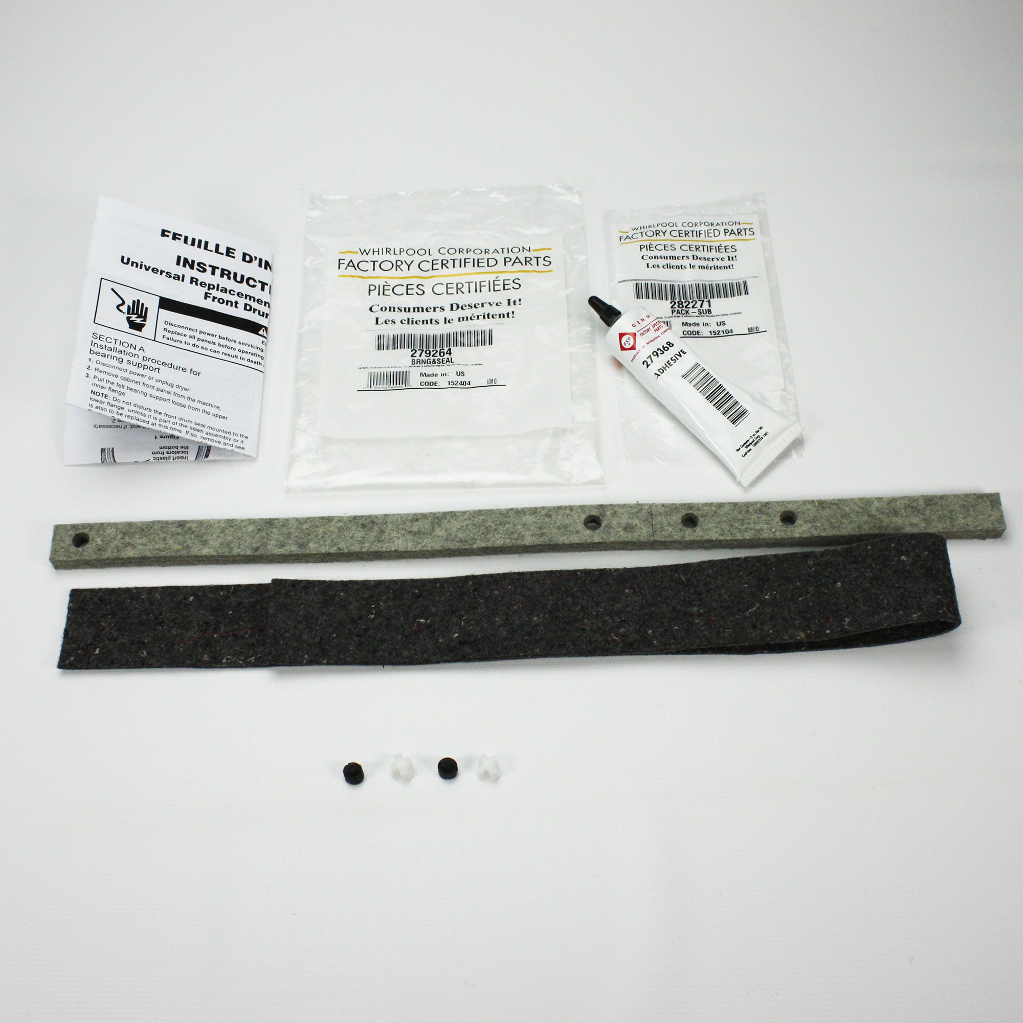 279264 Whirlpool Clothes Dryer Felt Seal and Adhesive