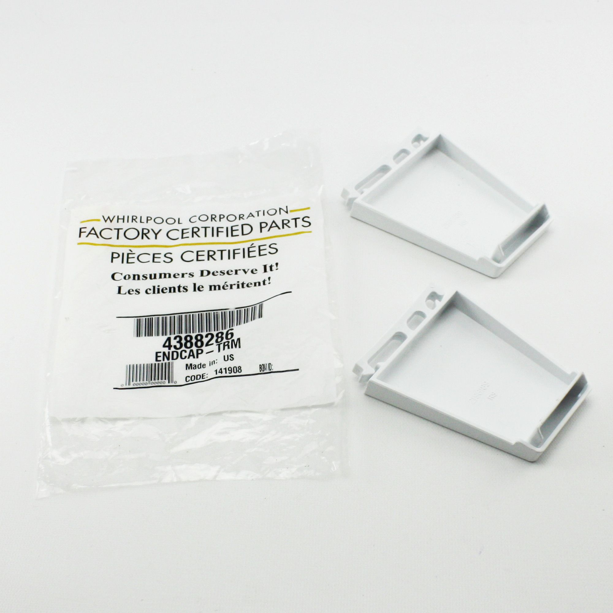 4388286 Whirlpool Refrigerator Freezer Door Shelf End Caps eBay