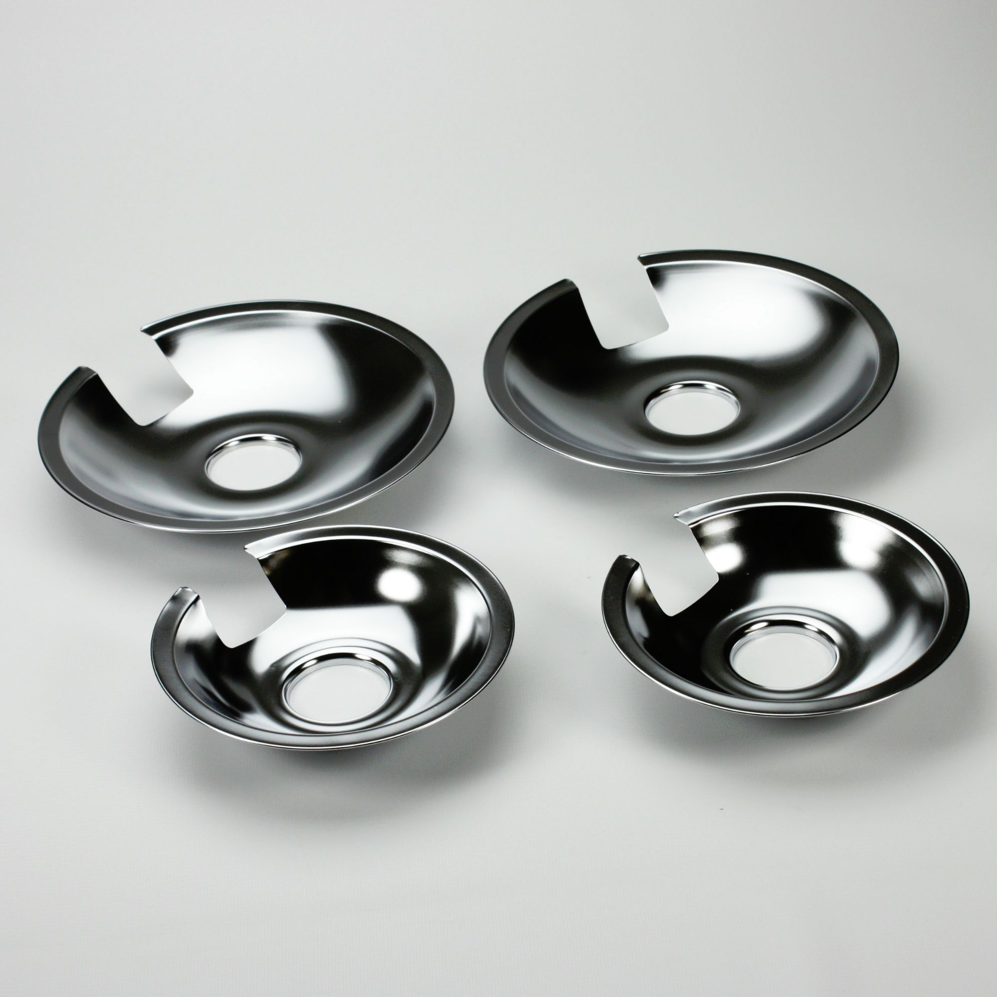 4 PIECE SET Genuine OEM Chrome Drip Pan Set (2) 715878 (2) 715877 Jenn