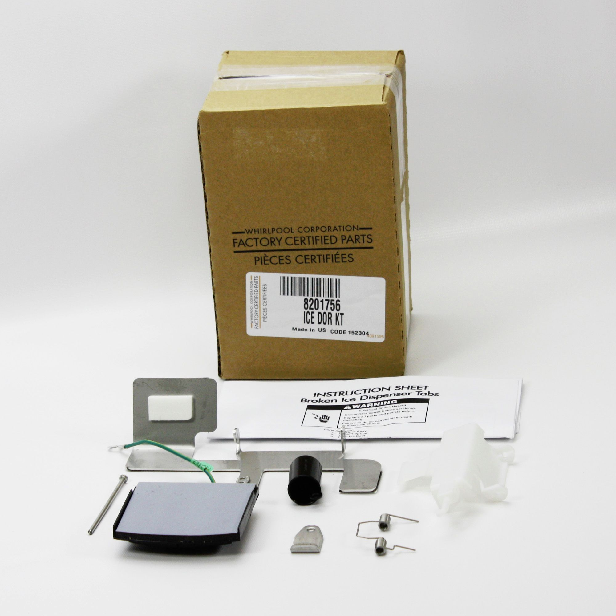 Genuine OEM 8201756 Whirlpool Ice Chute Dispenser Door Kit UPGRADED