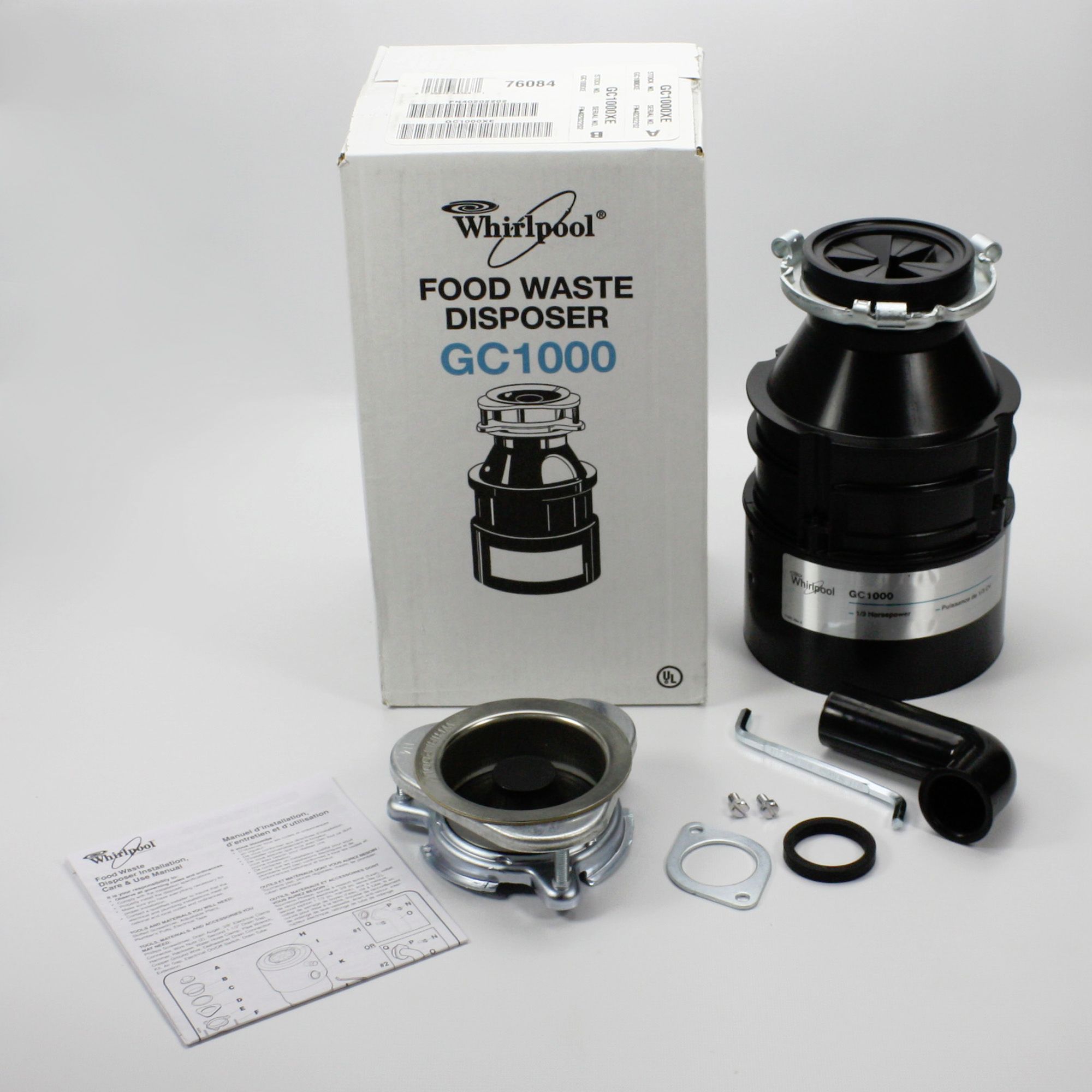 Whirlpool GC1000 InSink 1/3 HP Continuous Feed Garbage Disposal