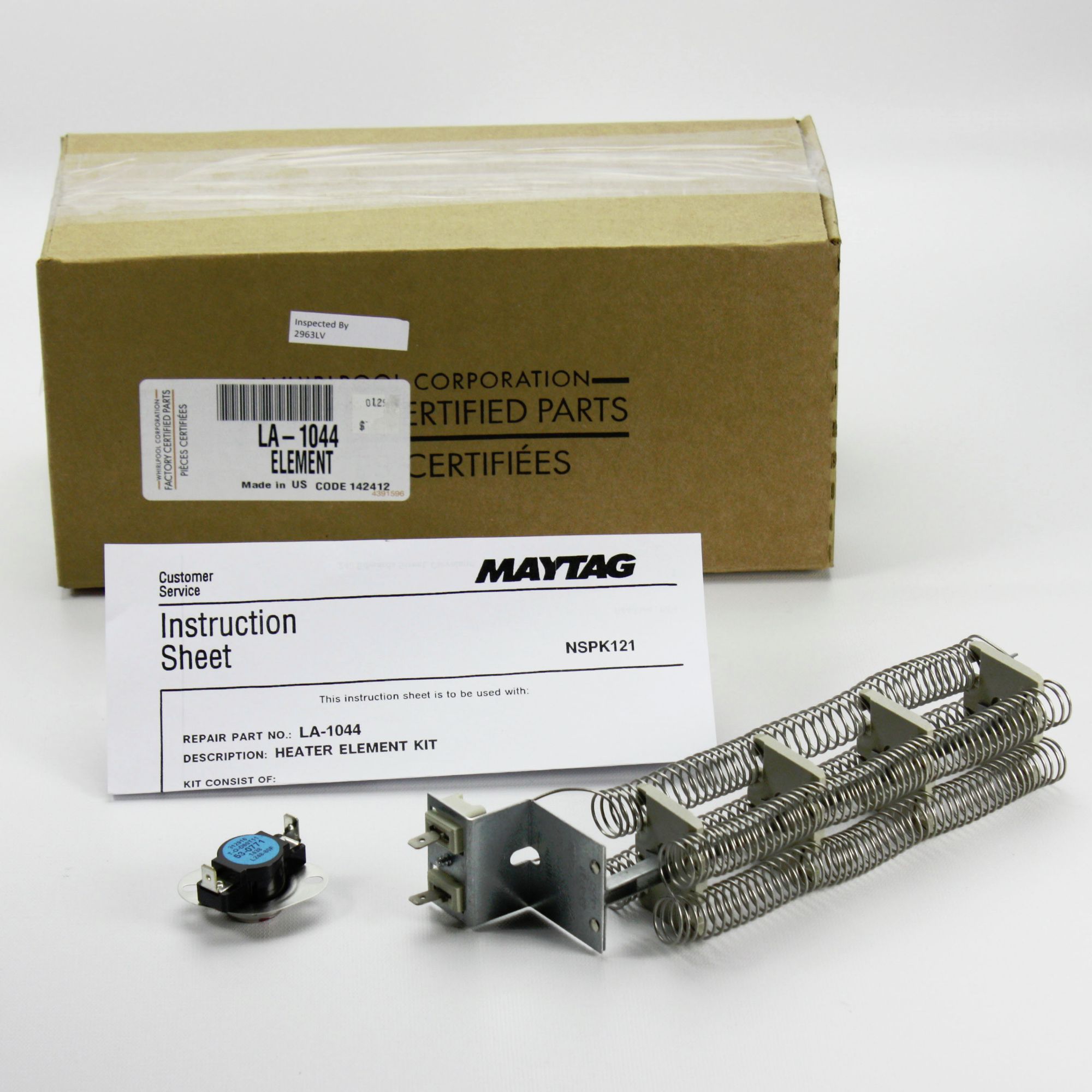 Genuine OEM LA1044 Maytag Admiral Dryer Heating Element and Thermostat