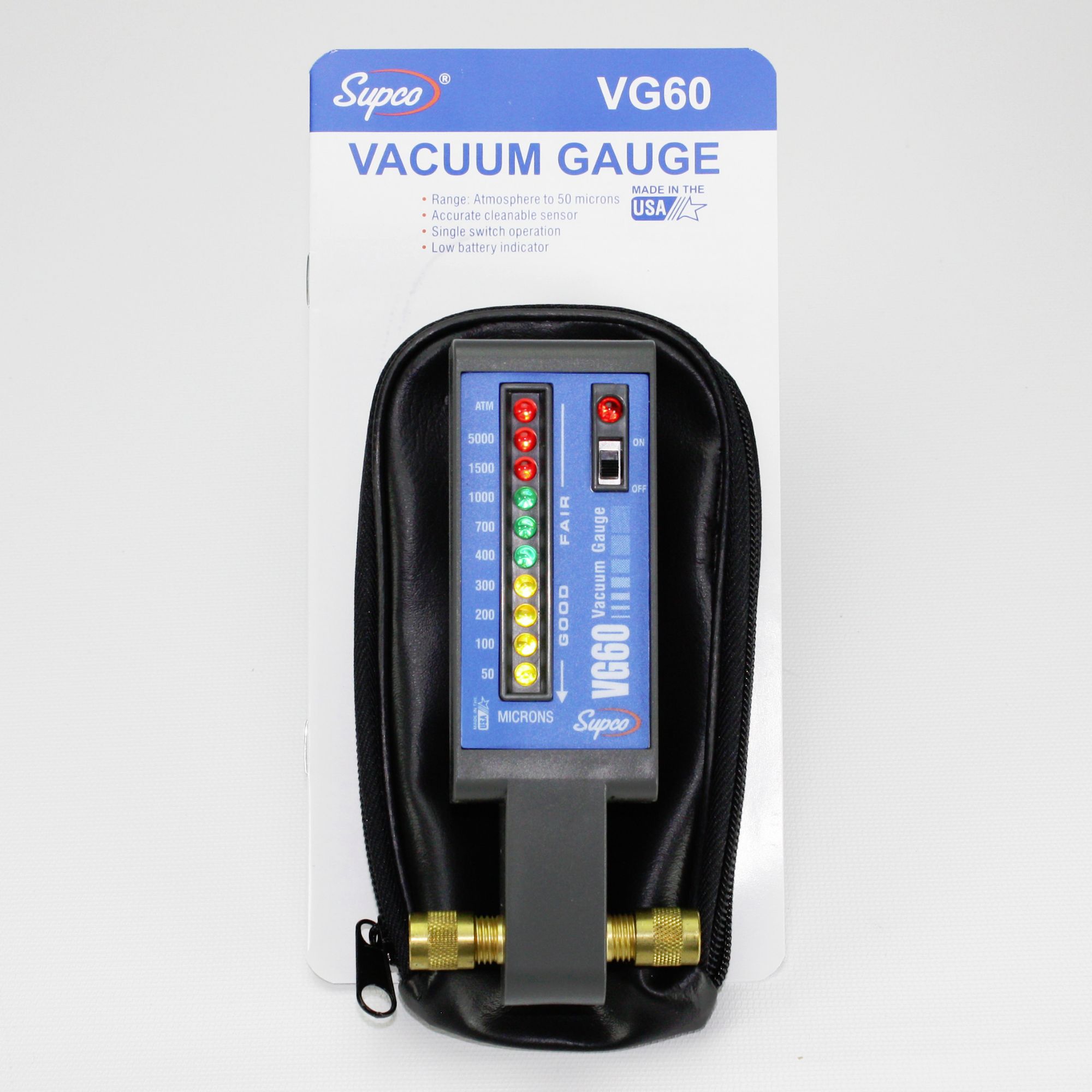 VG60 Supco Electronic Vacuum Gauge 50 To 5,000 Micron LED Display