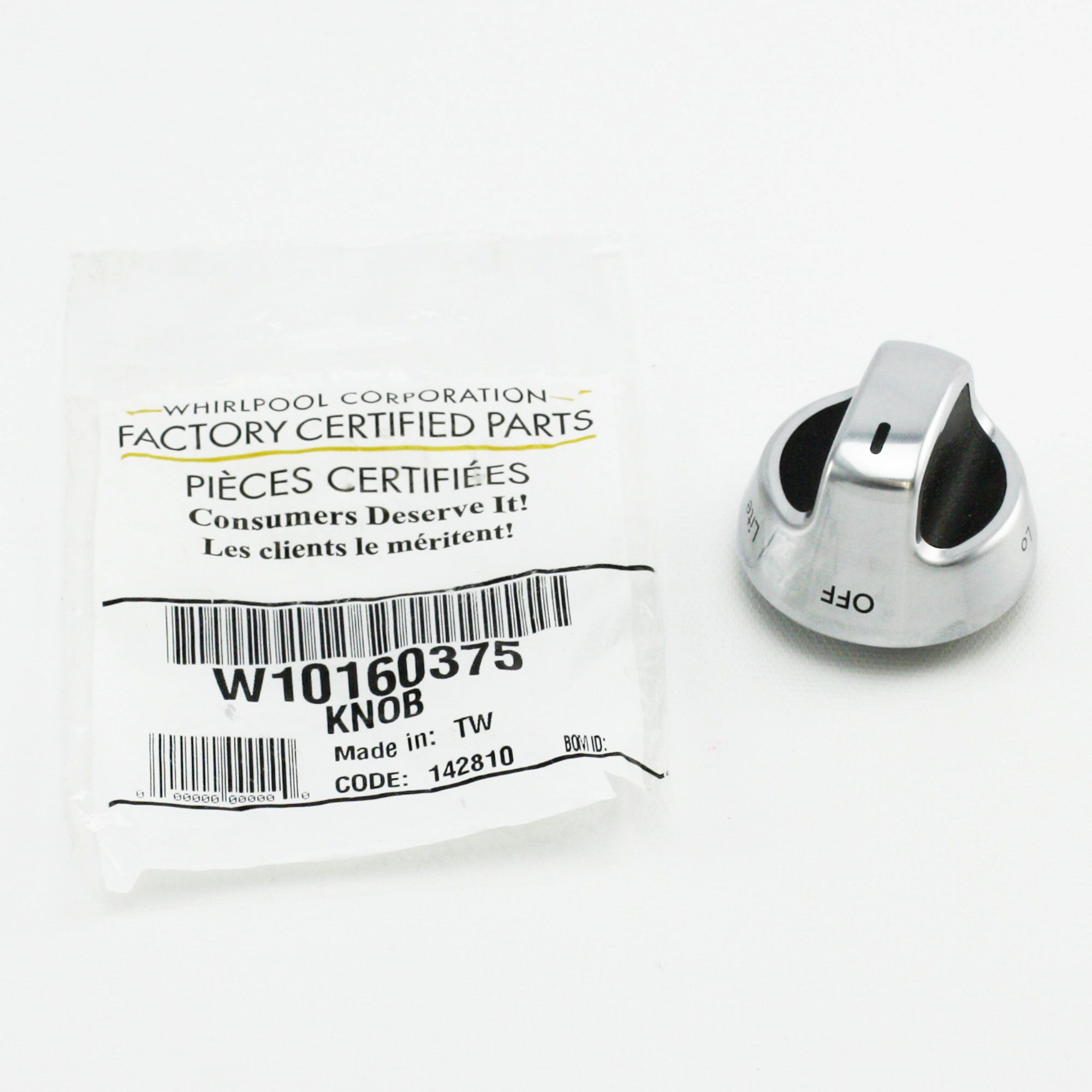 Genuine OEM W10160375 KitchenAid Range Stove Stainless Steel Control