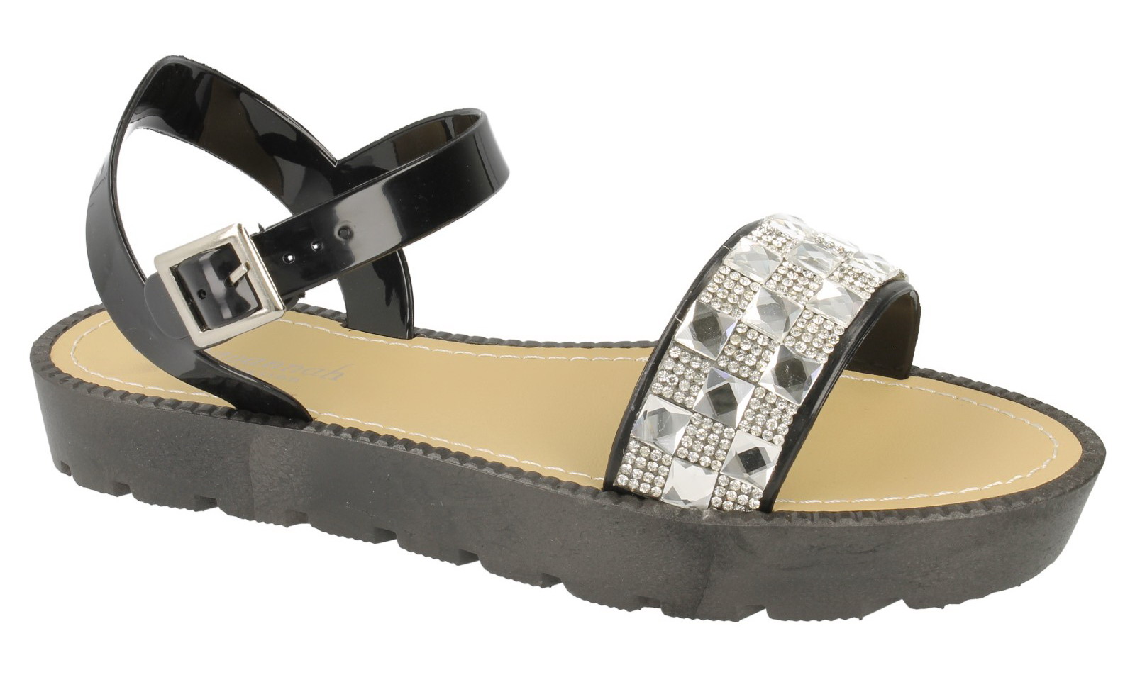platform jelly sandals flats platform ankle diamante summer platform jelly sandals flats platform ankle diamante summer