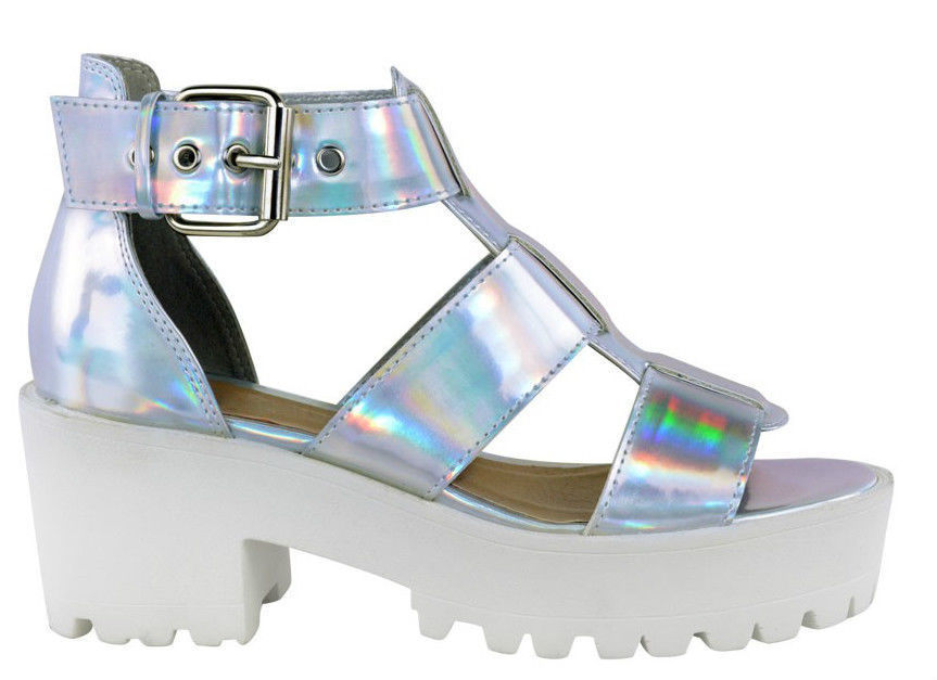 Ladies Women Gladiator Chunky Cleated Sole Strappy Sandals Platform Shoes Size | eBay