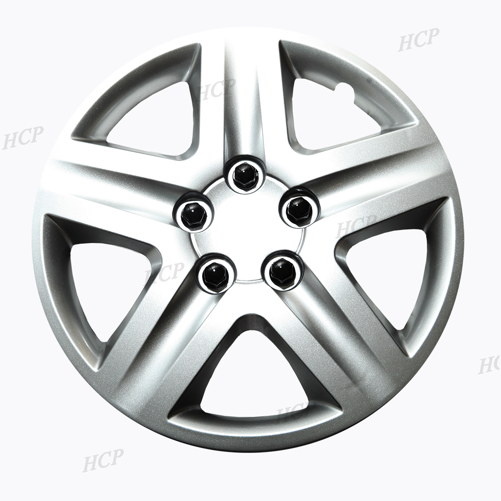 New 16" Silver 5 Spoke Center Hub Caps Wheel Steel Rim Covers Set of