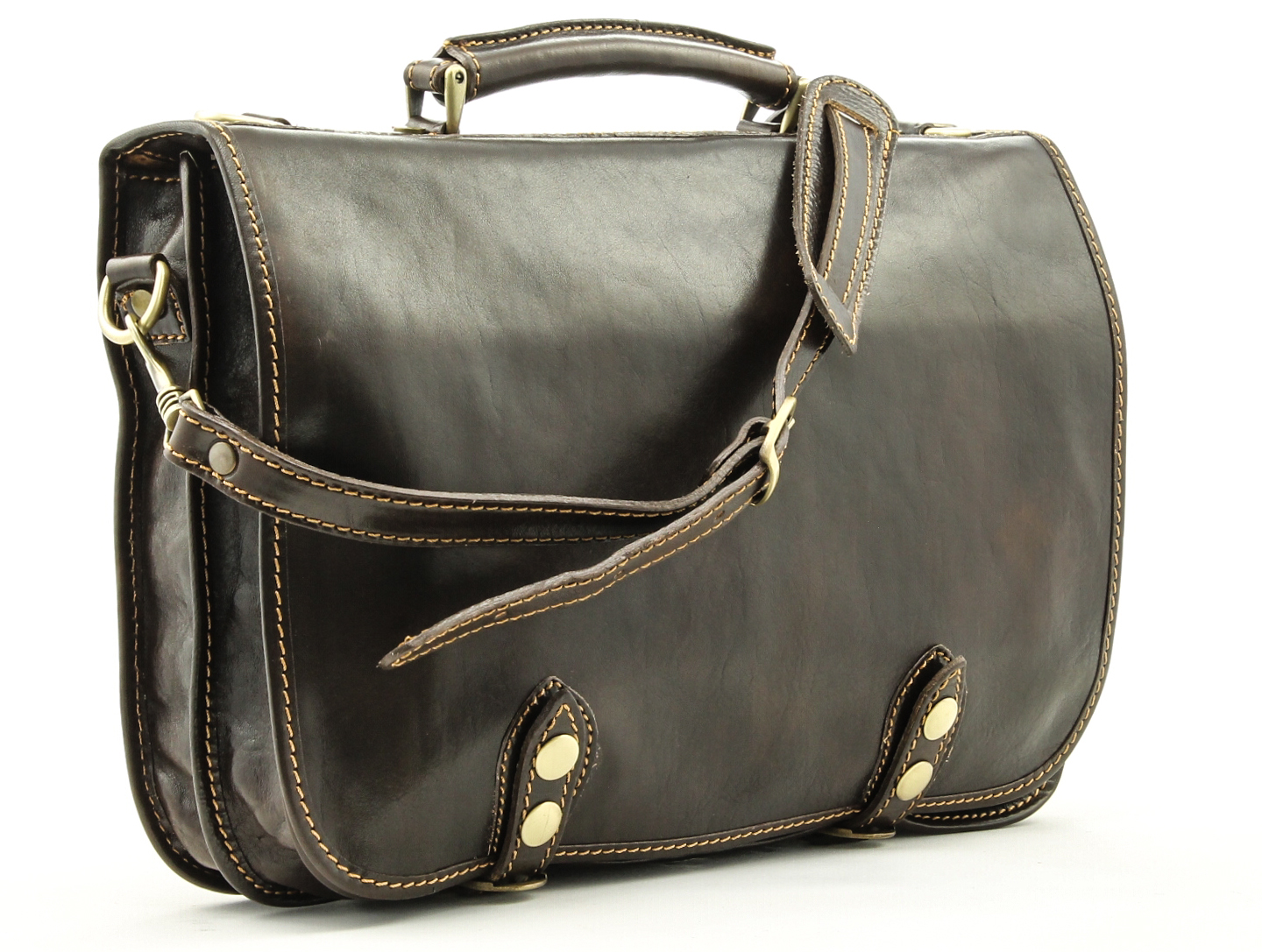 Alberto Bellucci Messenger Bag Italian Leather Double Compartment