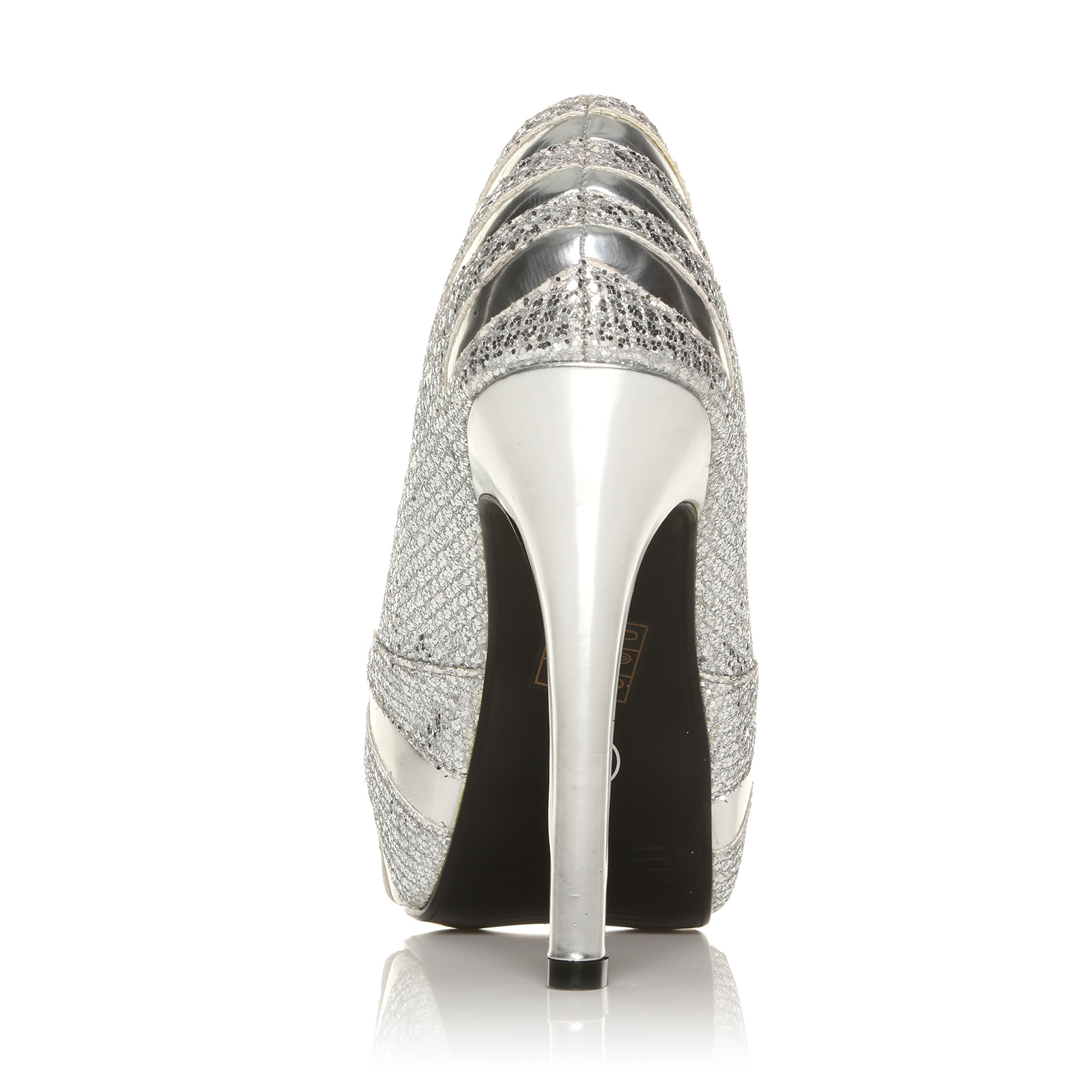 GLITTER SPARKLE PARTY PROM DANCE SHOES LADIES HIGH HEEL PEEP TOE WOMENS