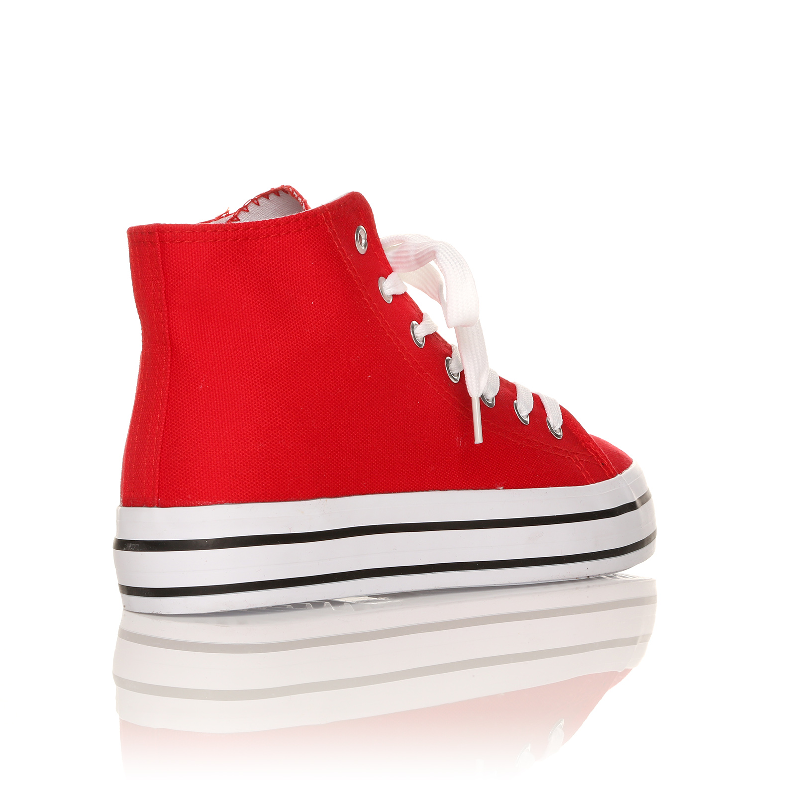 NEW WOMENS PUMP TRAINER CANVAS THICK WHITE FLATFORM BIG SOLE LACE FLAT