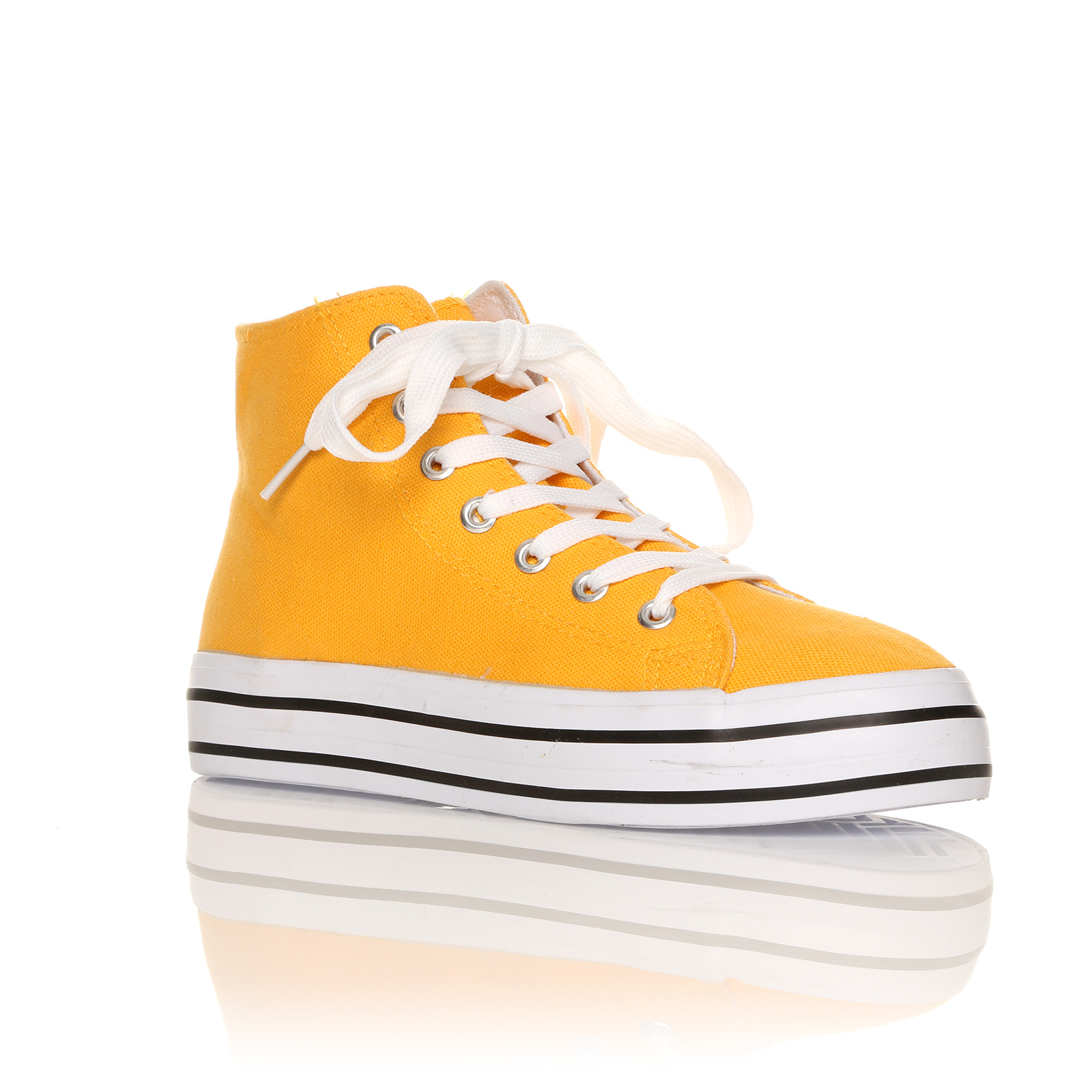 NEW WOMENS PUMP TRAINER CANVAS THICK WHITE FLATFORM BIG SOLE LACE FLAT