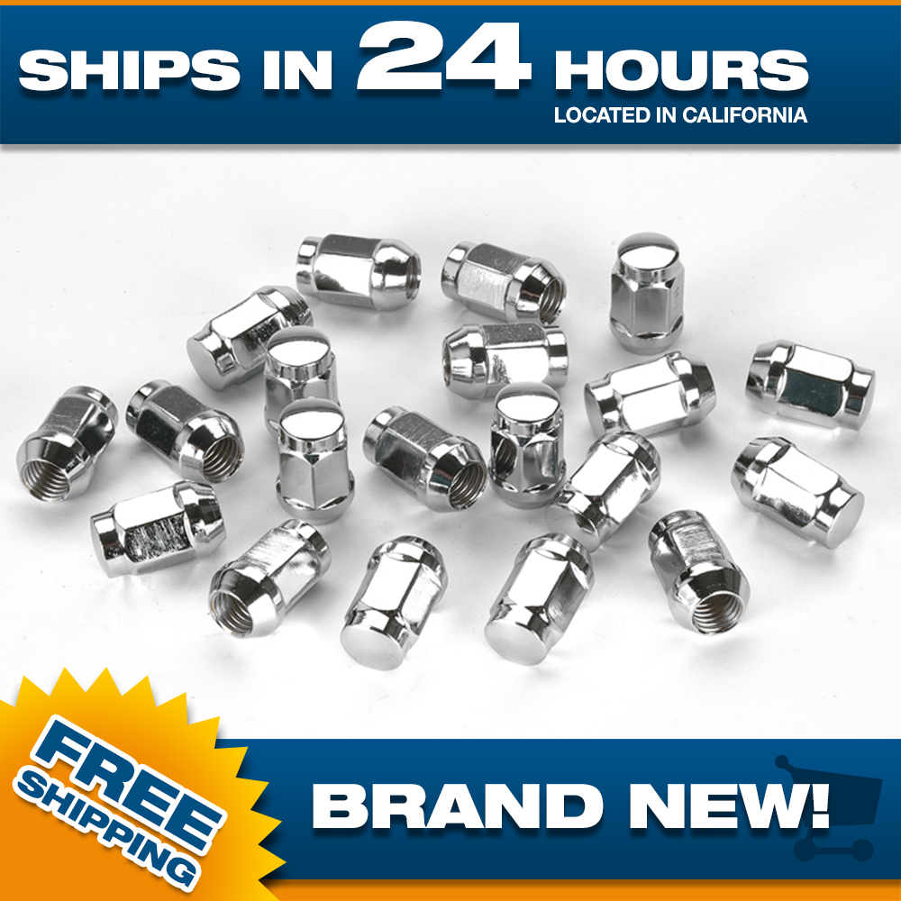 1/2x20 Chrome Lug Nuts XL Acorn Bulge Long Closed End Set of 20 pc Tall