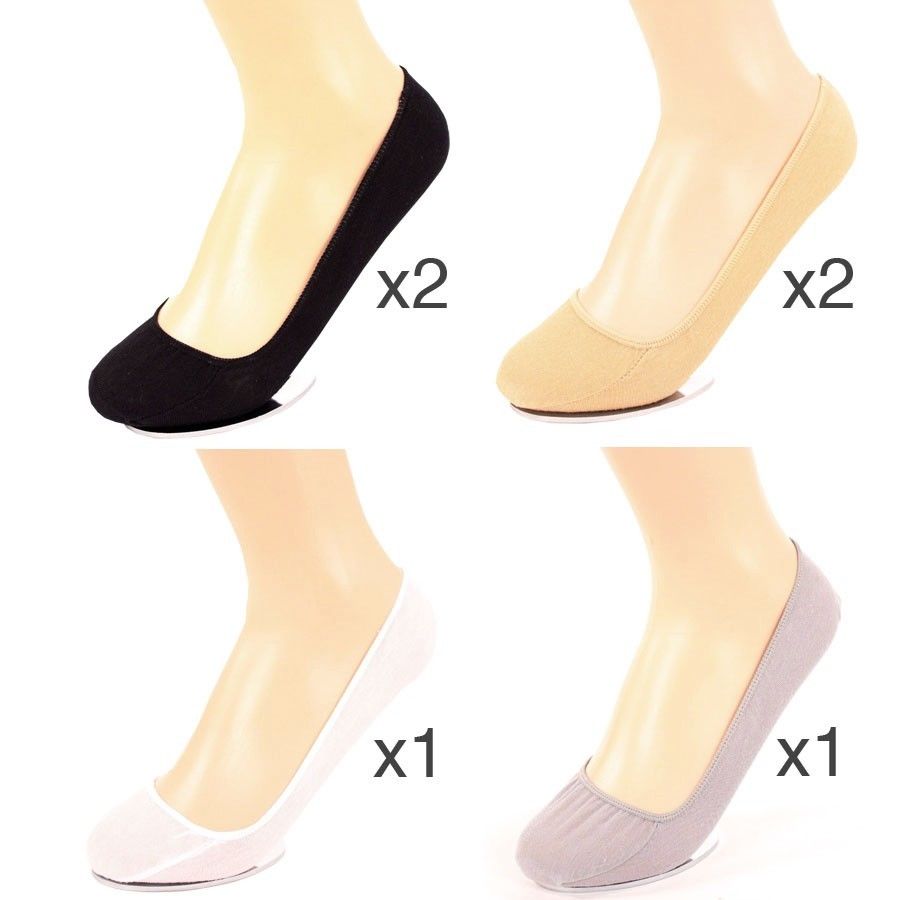 6 Pairs Womens Liner Socks No Show Peds Boat Ballet Plain Footies