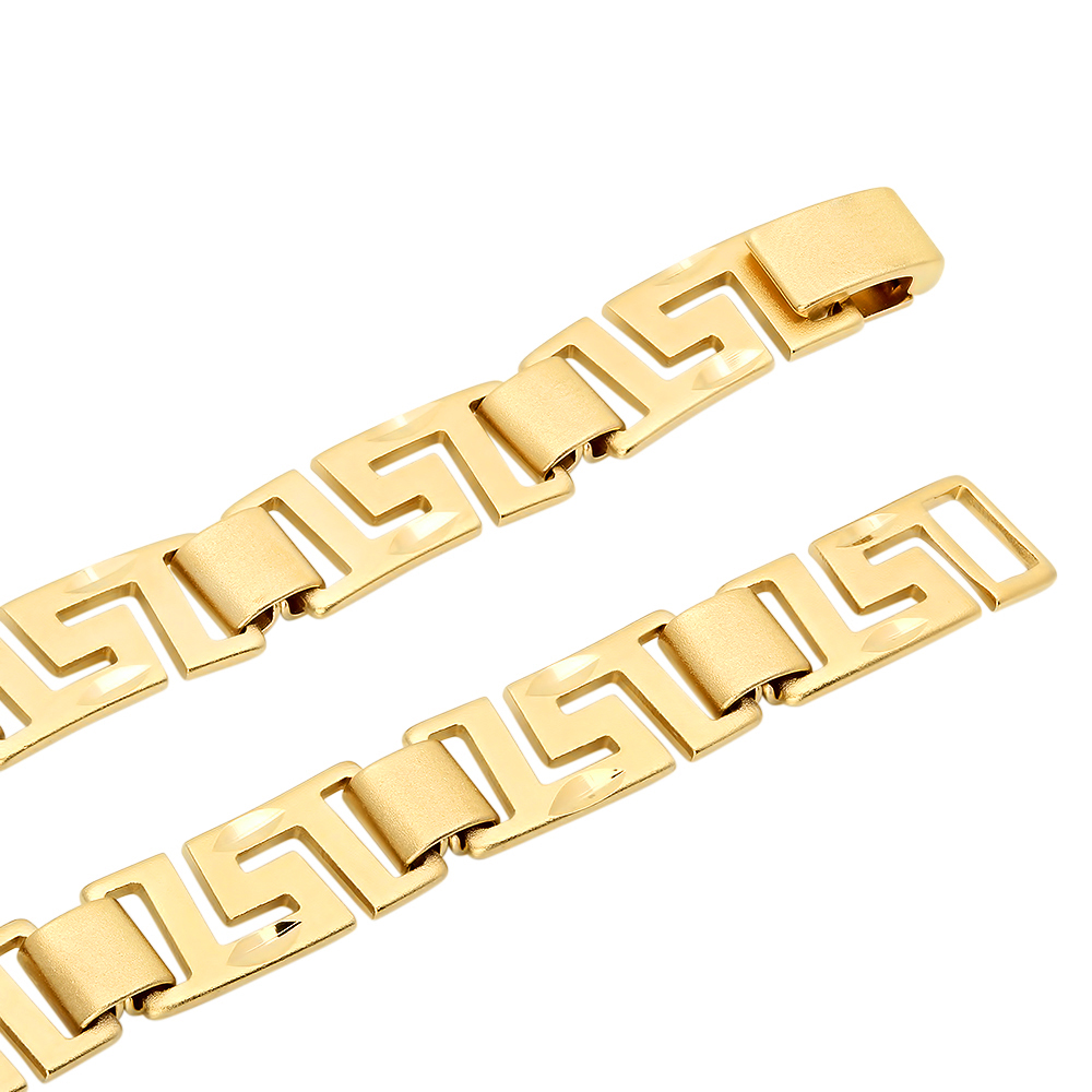 8mm 14k Gold Plated Greek Key Chain eBay