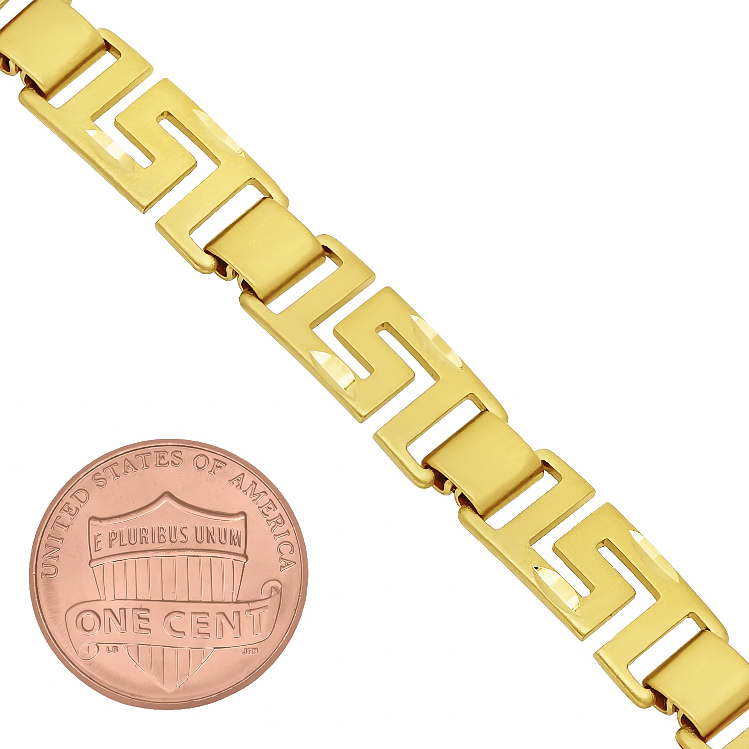 8mm 14k Gold Plated Greek Key Chain eBay