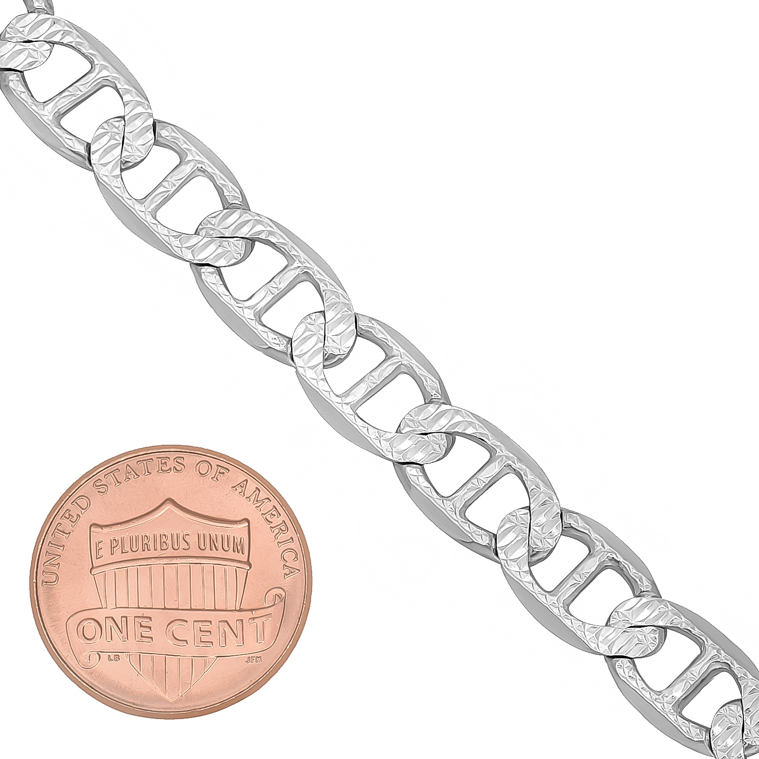 Miabella Sterling Silver Mariner Link Anklet - Italian Made 3mm 4mm Diamond Cut Ankle Bracelet