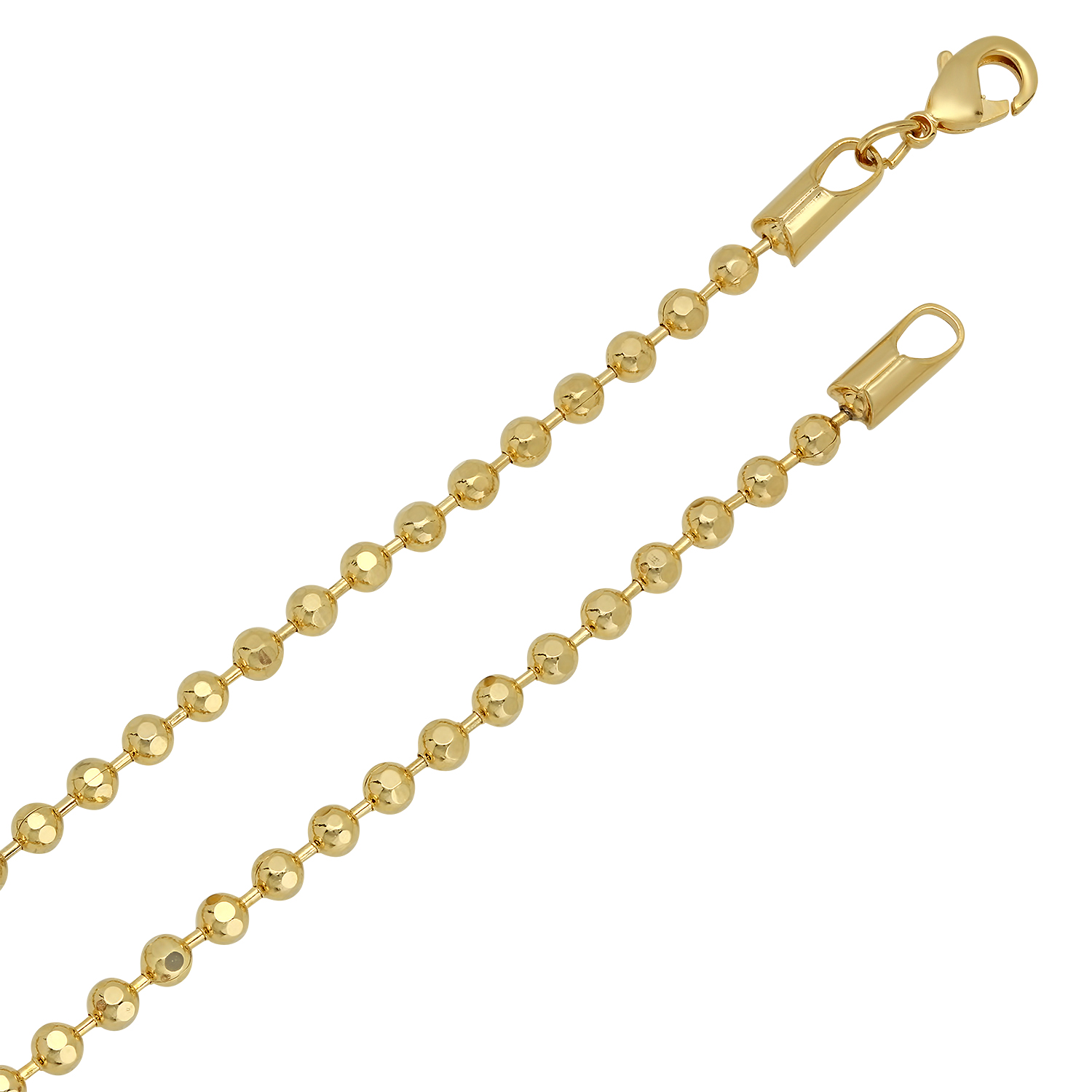 3mm 14k Yellow Gold Plated DiamondCut Ball Link Chain Necklace eBay