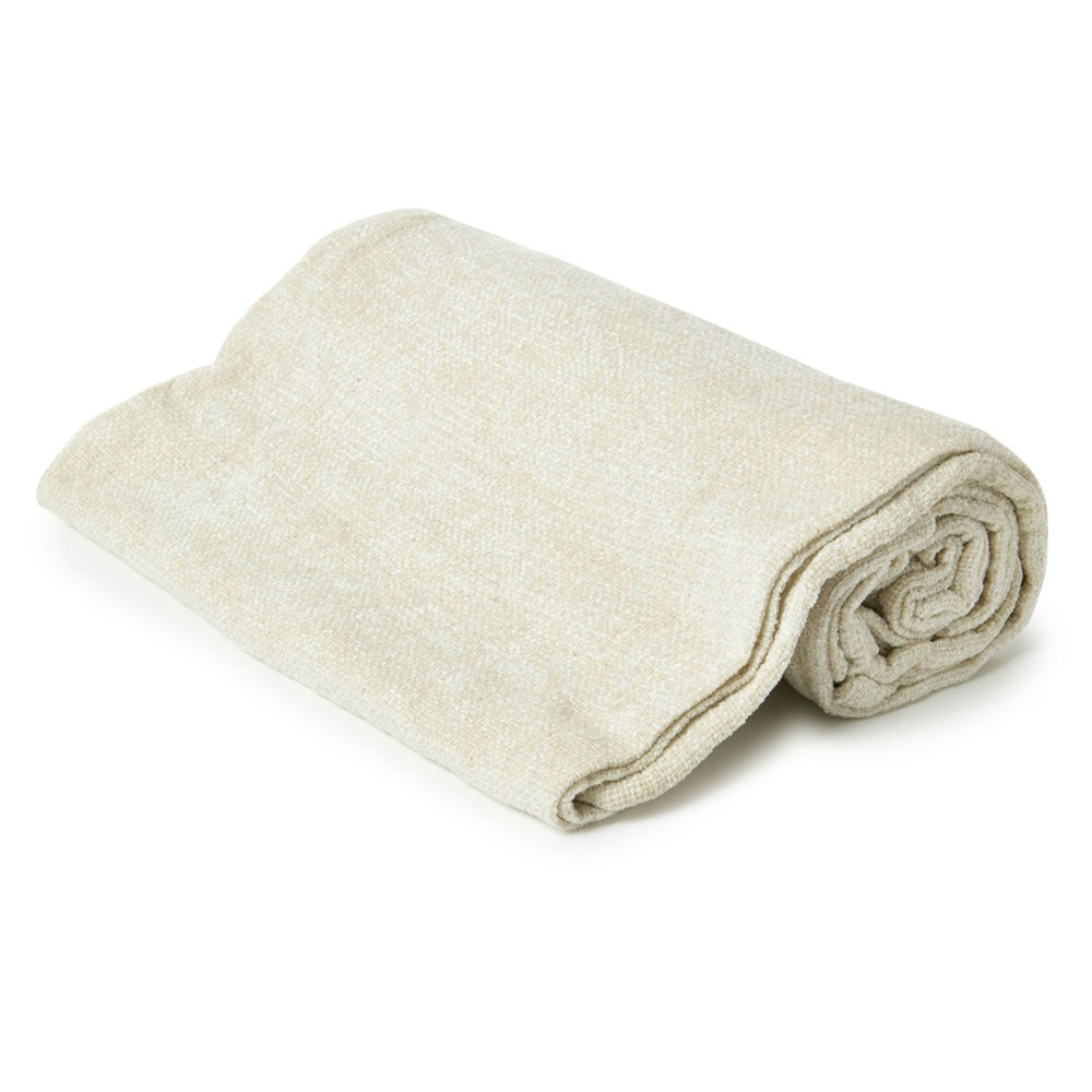 Luxury Plain Super Soft Comfy Chenille Blanket Woven Throw Over 125 x