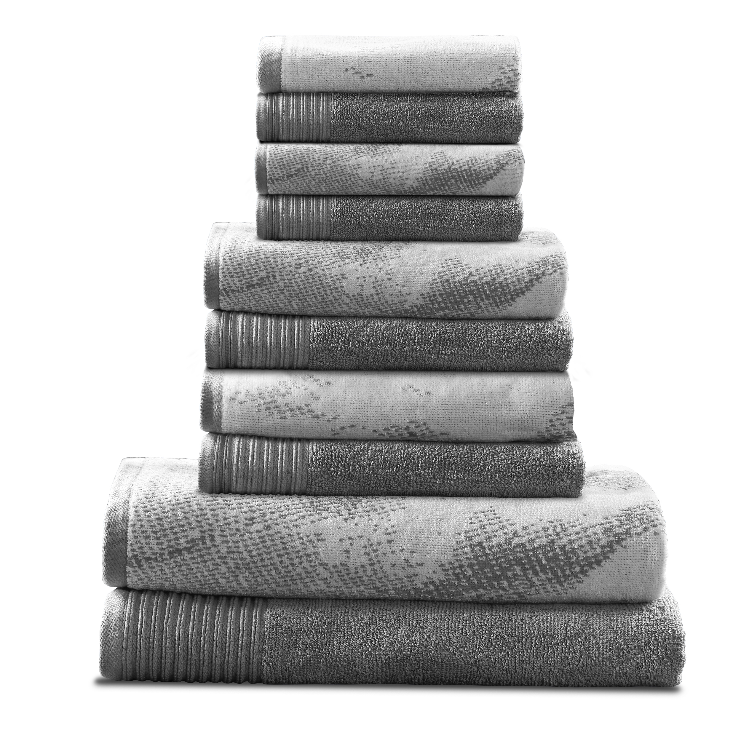Marble Effect 500 GSM 10-Pieces Albatross 100/% Combed Cotton Towel Set