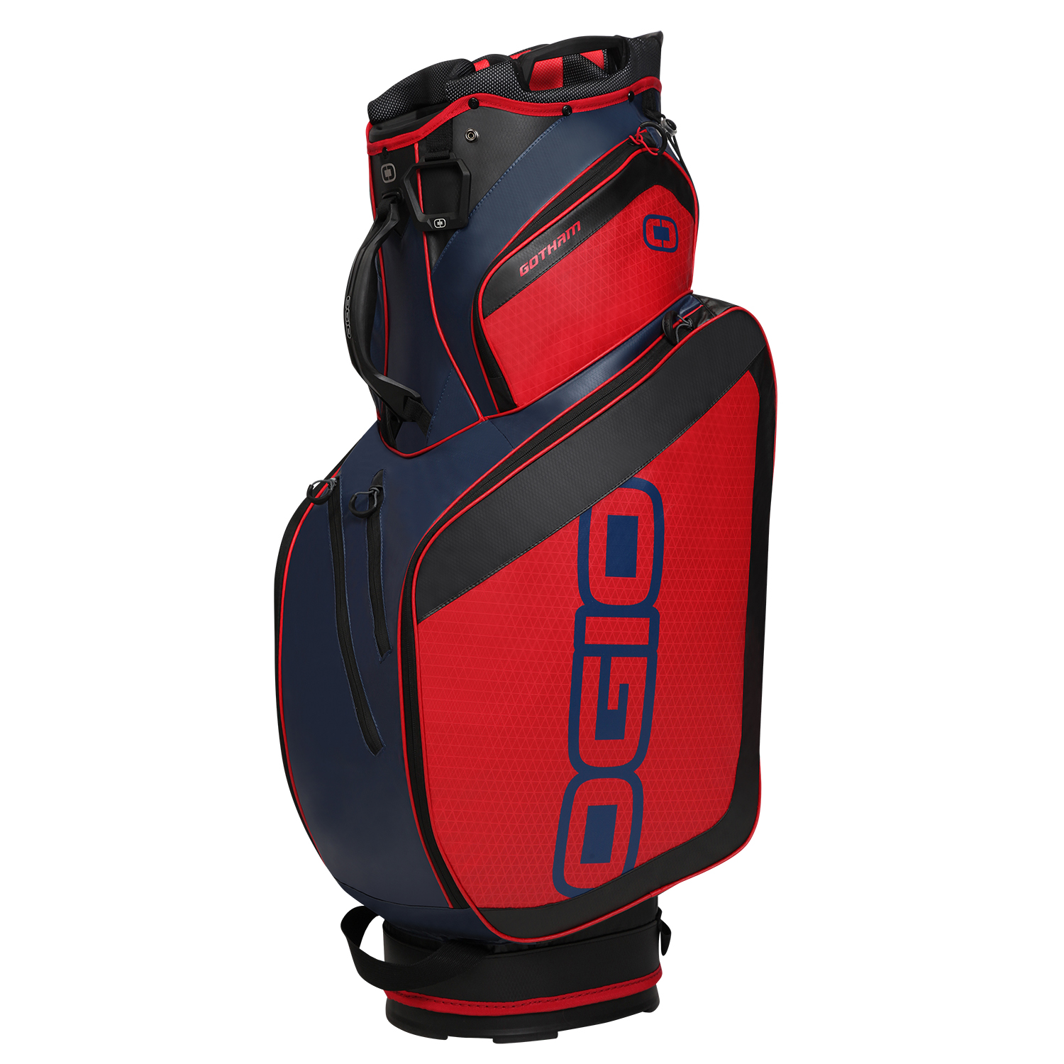 OGIO GOTHAM CART GOLF BAG NEW 2016 15WAY TOP w/ 6 POCKETS RED/BLUE