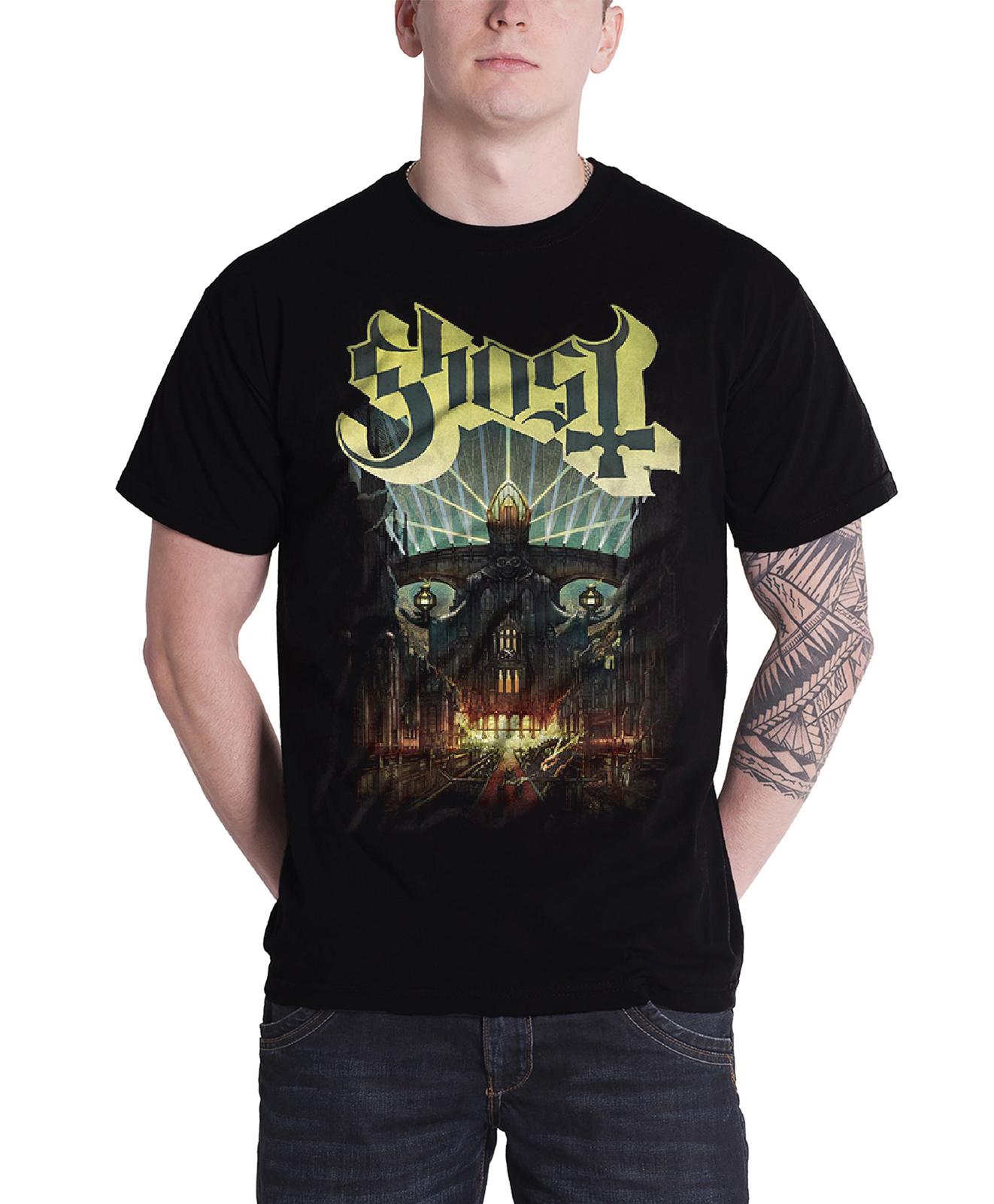 Ghost T Shirt Meliora Opus eponymous band logo Popestar tour new