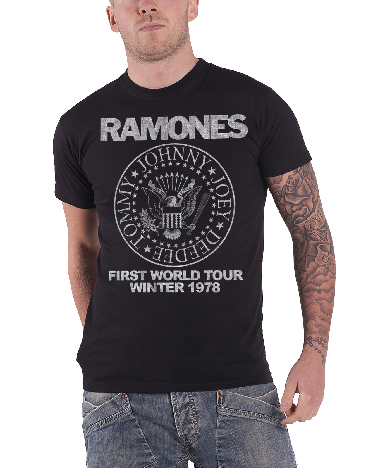 Ramones T Shirt Seal band logo Hey Ho lets go bowery NYC new official mens eBay