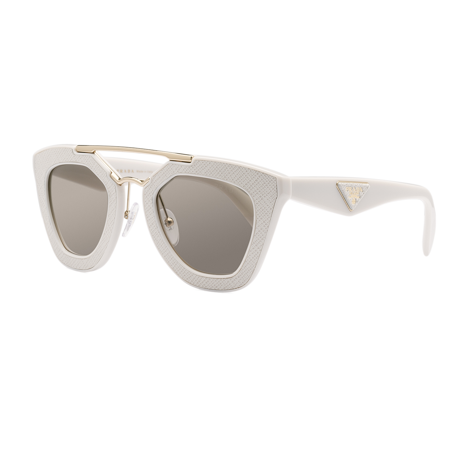 Prada 14SS Womens Sunglasses UFP3H2 Ivory White Frame / Brown Gradient