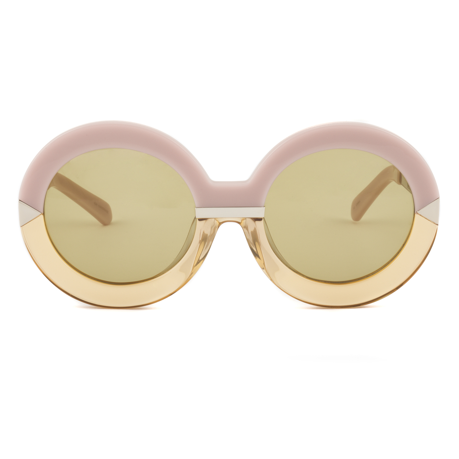 Karen Walker Hollywood Pool Sunglasses Tan Dusty Pink Crystal Peach