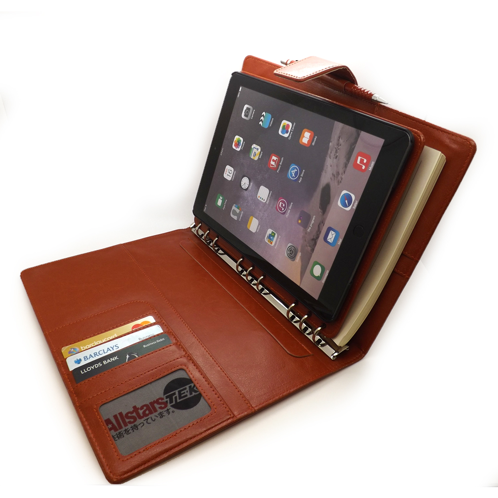 Allstarstek Portfolio Notepad Diary Leather Case Apple iPad 2/3/4 Mini