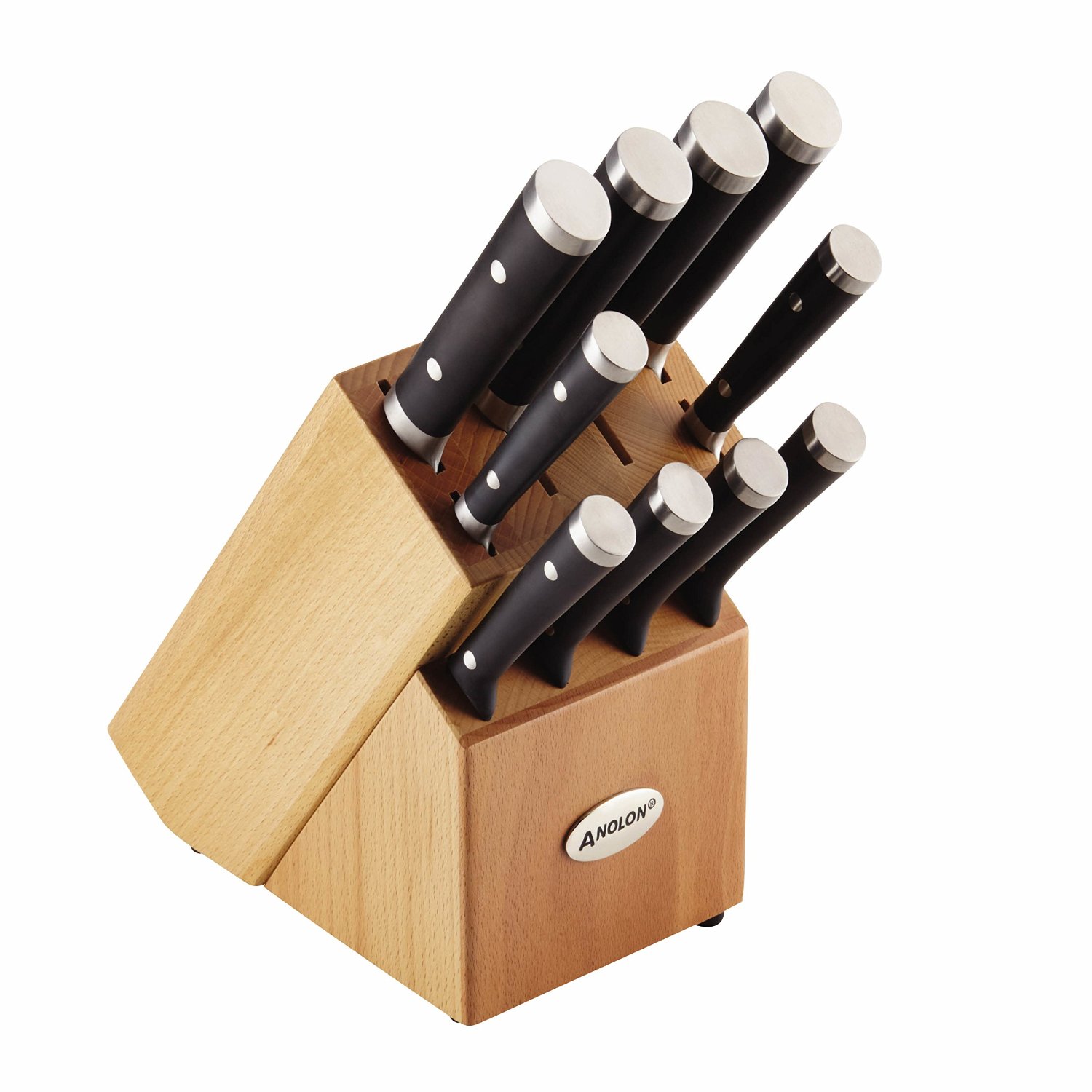 Anolon 11Piece Japanese Stainless Steel Knife Set, Black eBay