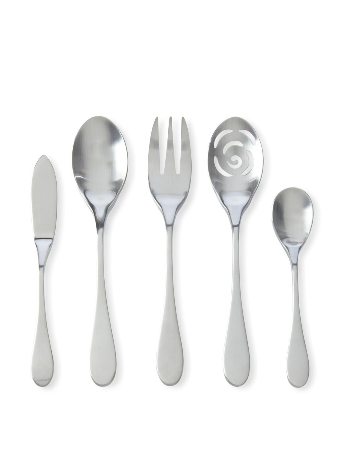 Knork 5 Piece Flatware Serving Set, Matte Finish