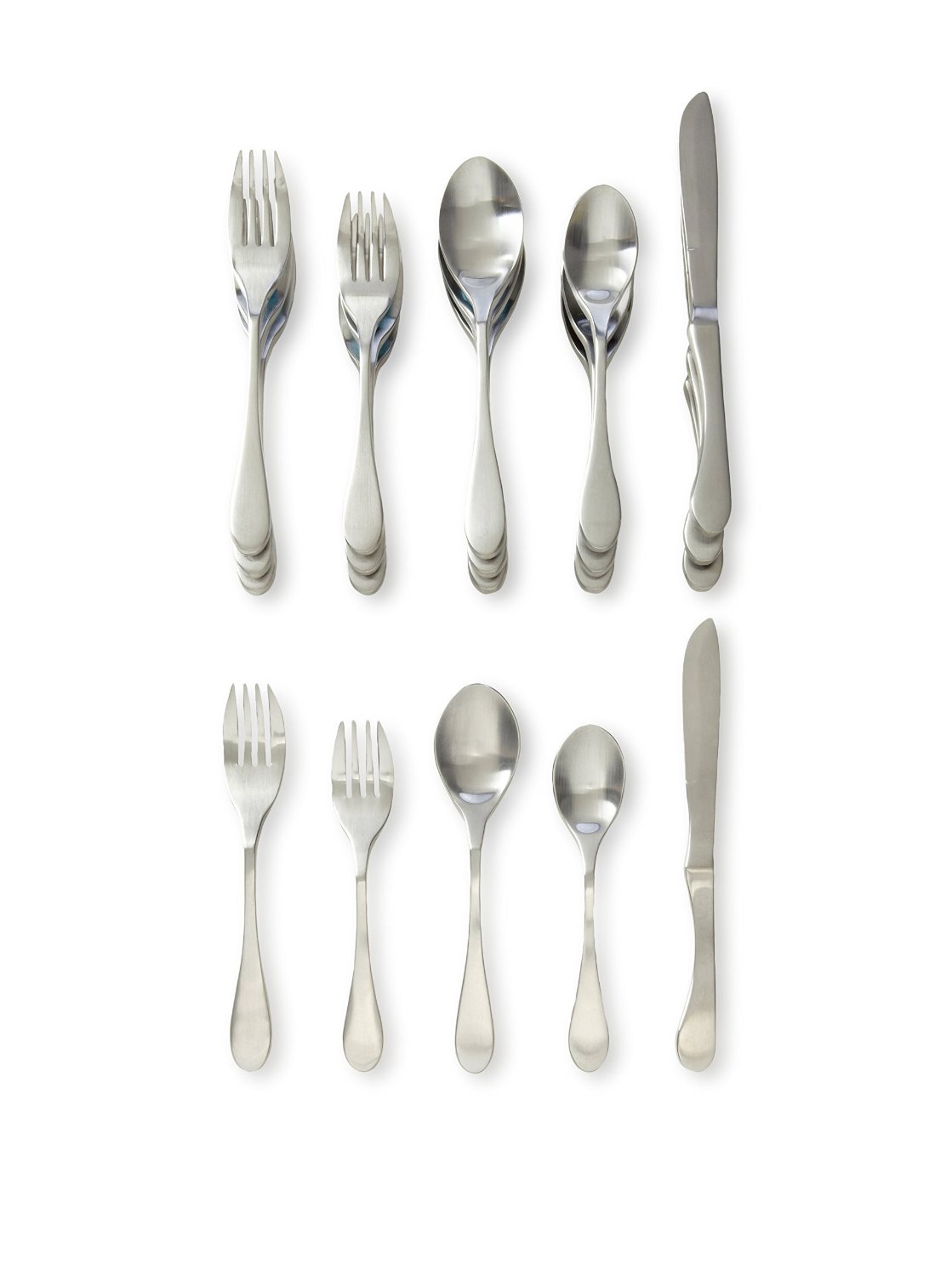 Knork Matte 20Piece Flatware Set, Silver