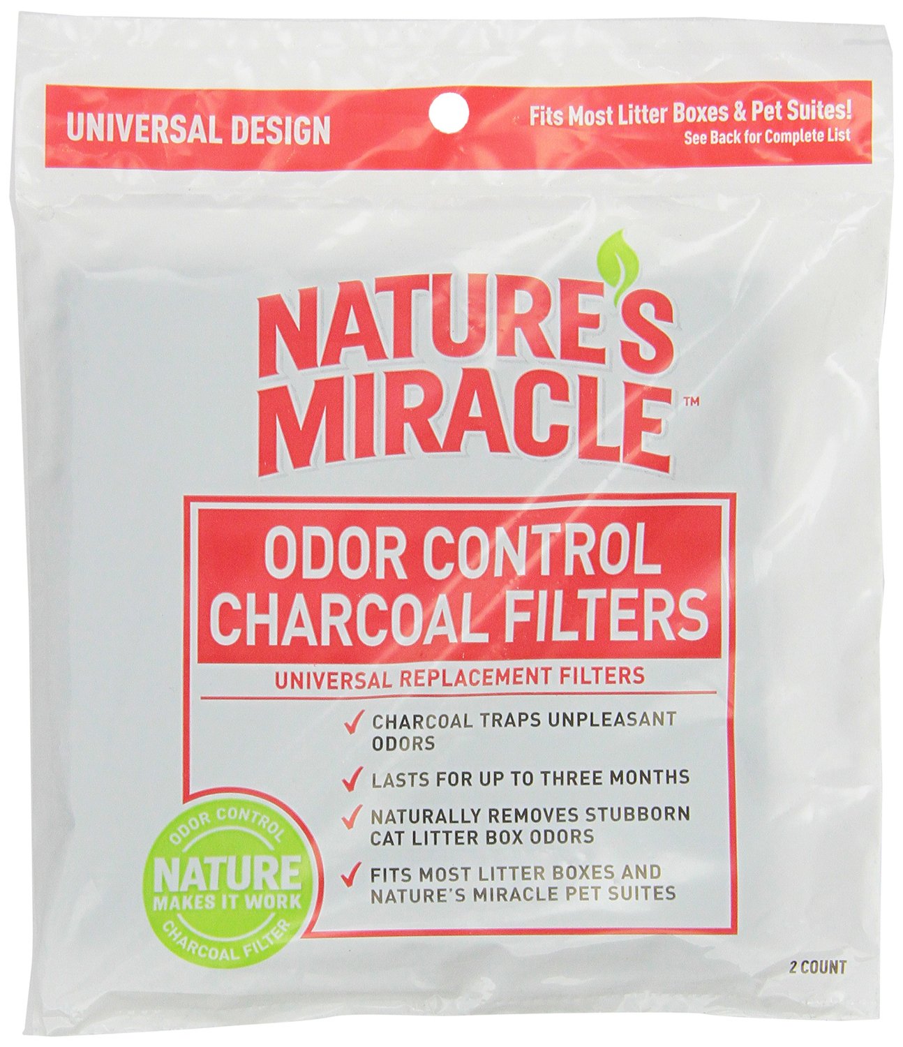 Natures Miracle Odor Control Universal Charcoal Filter, 2Pack eBay