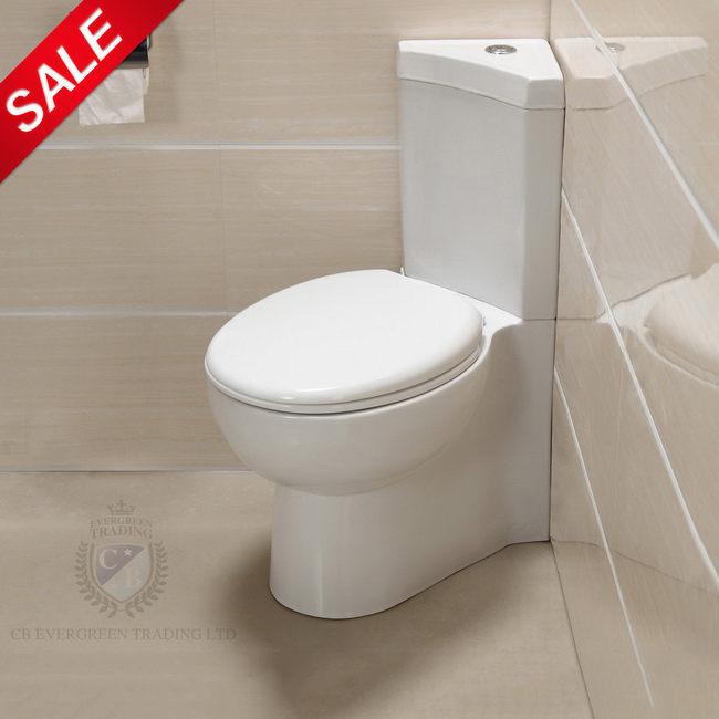 Close Coupled Corner Toilet WC Dual Flush Cistern + Soft Close Seat 0418