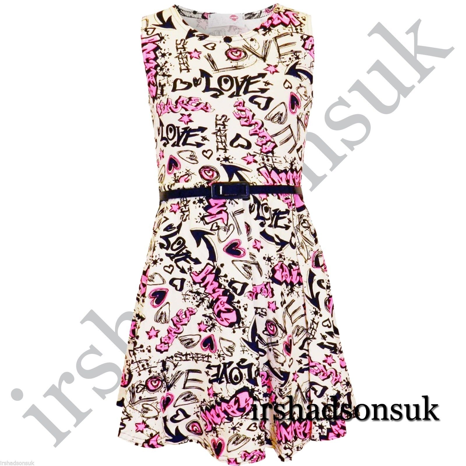 KIDS GIRLS TARTAN AZTEC FLORAL BODYCON MIDI & SKATER DRESS 7 8 9 10 11 12 13 Yr - Picture 16 of 26