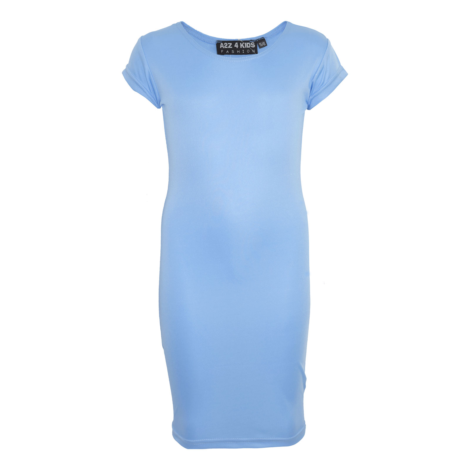 Girls Midi Dress Kids Plain Color Bodycon Summer Fashion Dresses Age 5