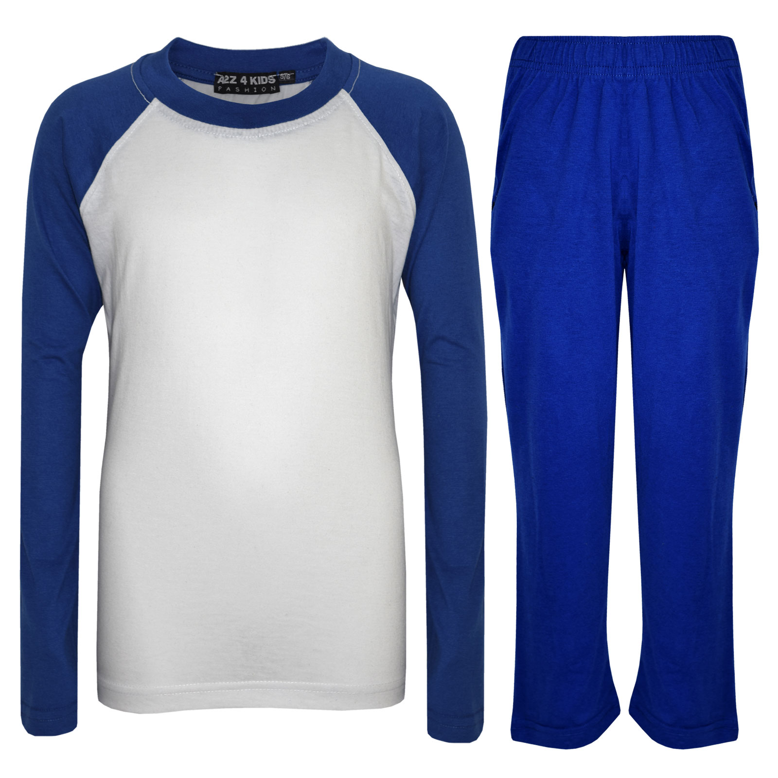 Kids Girls Boys PJs Plain Color Stylish Color Cotrast Pajamas Set Age 5