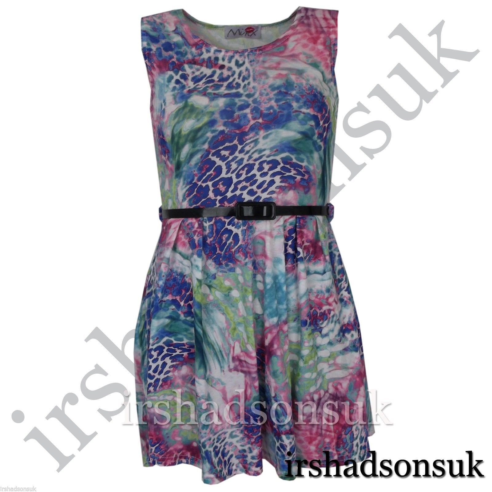 KIDS GIRLS TARTAN AZTEC FLORAL BODYCON MIDI & SKATER DRESS 7 8 9 10 11 12 13 Yr - Picture 14 of 26