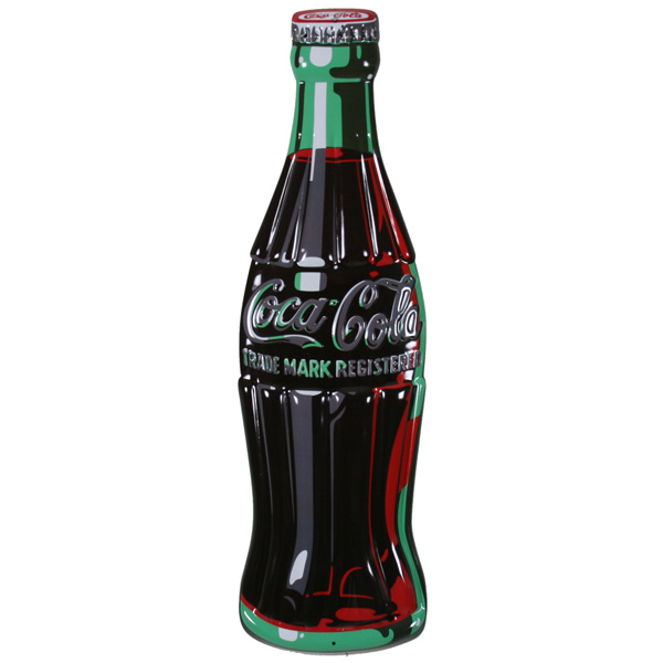 coca-cola bottle embossed tin metal sign vintage style diner