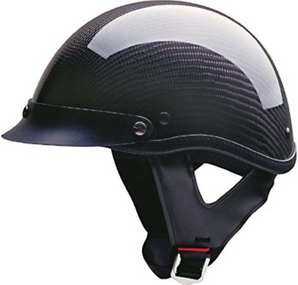 HCI Carbon Fiber Black, ABS Shell Half Motorcycle Helmet w/ Visor 100