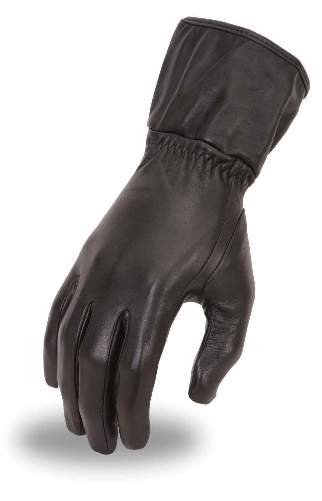 Womens Leather Motorcycle Gauntlet Riding Gloves w/Cinch Tight Wrist
