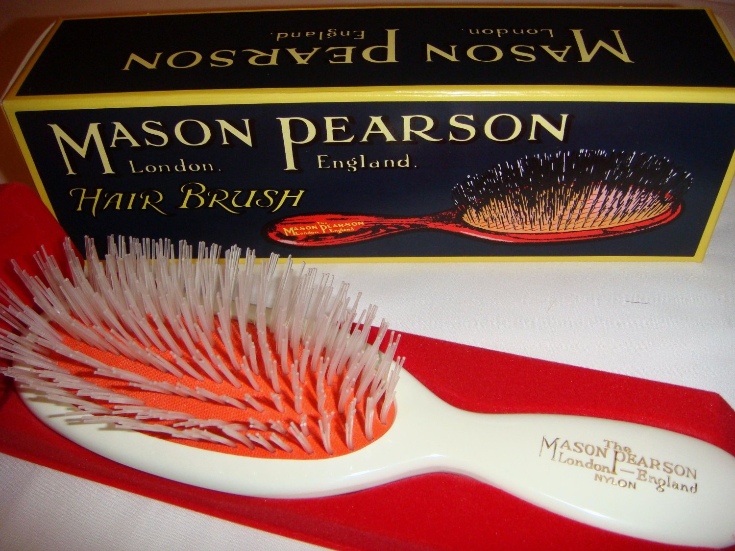 Mason Pearson N4 Small Pocket Size Nylon Tufts Thick Hair Brush Boxed