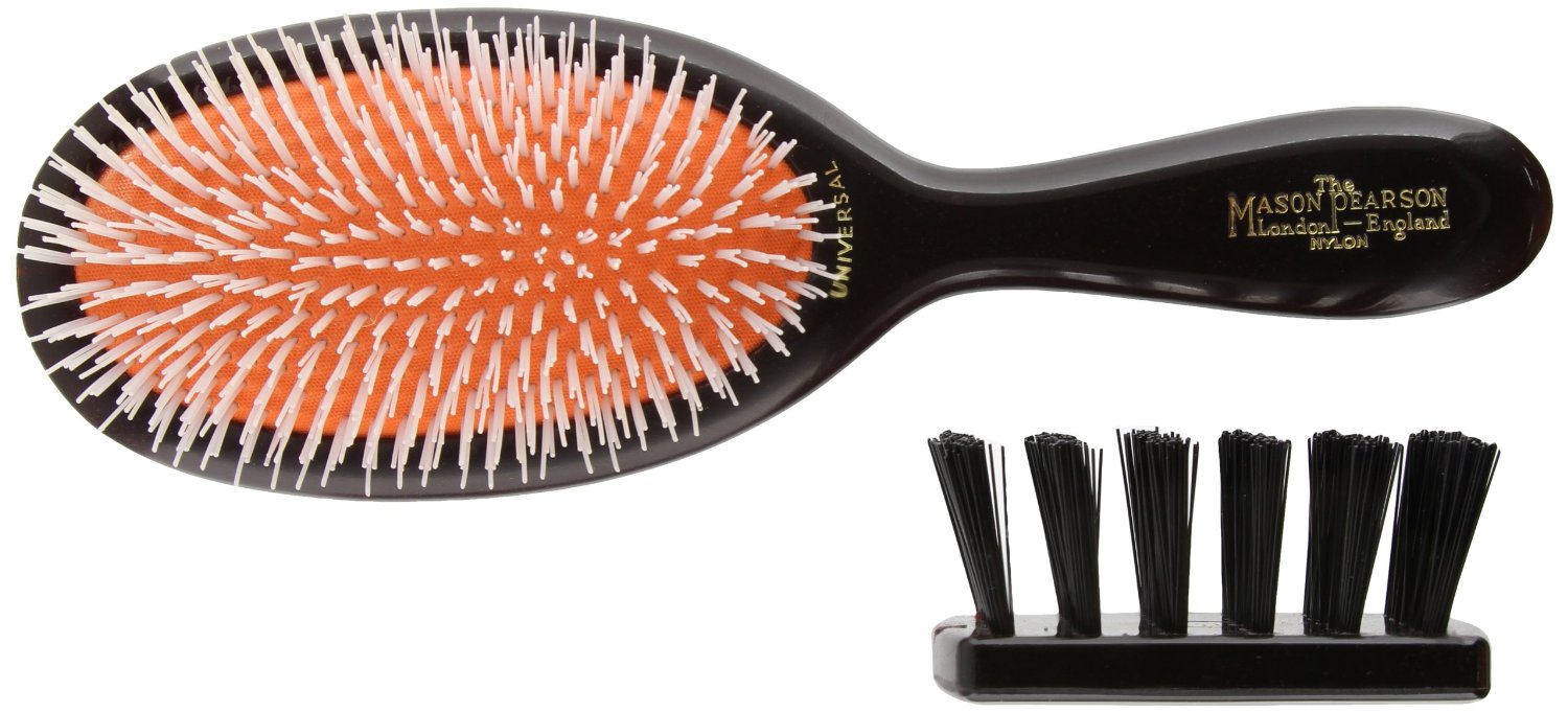 Mason Pearson NU2 Universal Nylon Tufts Thick Hair Brush, Cleaner, Box