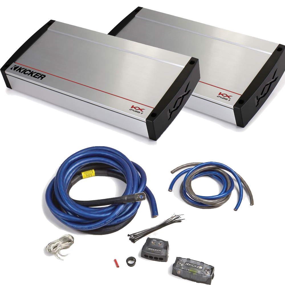 Kicker KX amps 2 Kicker KX 2400 Watt amps and 1/0 gauge dualamp wire kit eBay